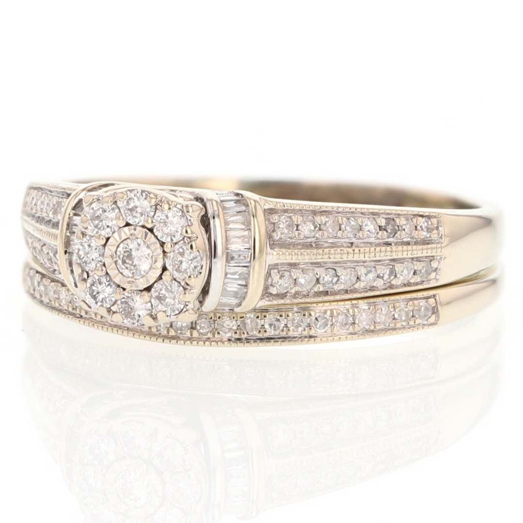 .51ctw Round Cut Diamond Cluster Wedding Set Rings 14k White Gold Size 9.5