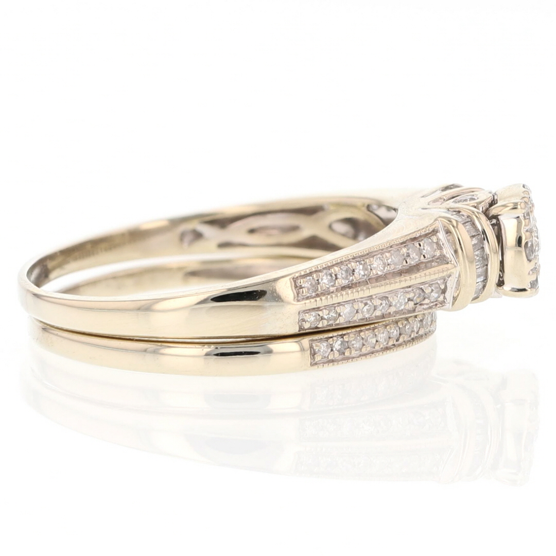 .51ctw Round Cut Diamond Cluster Wedding Set Rings 14k White Gold Size 9.5