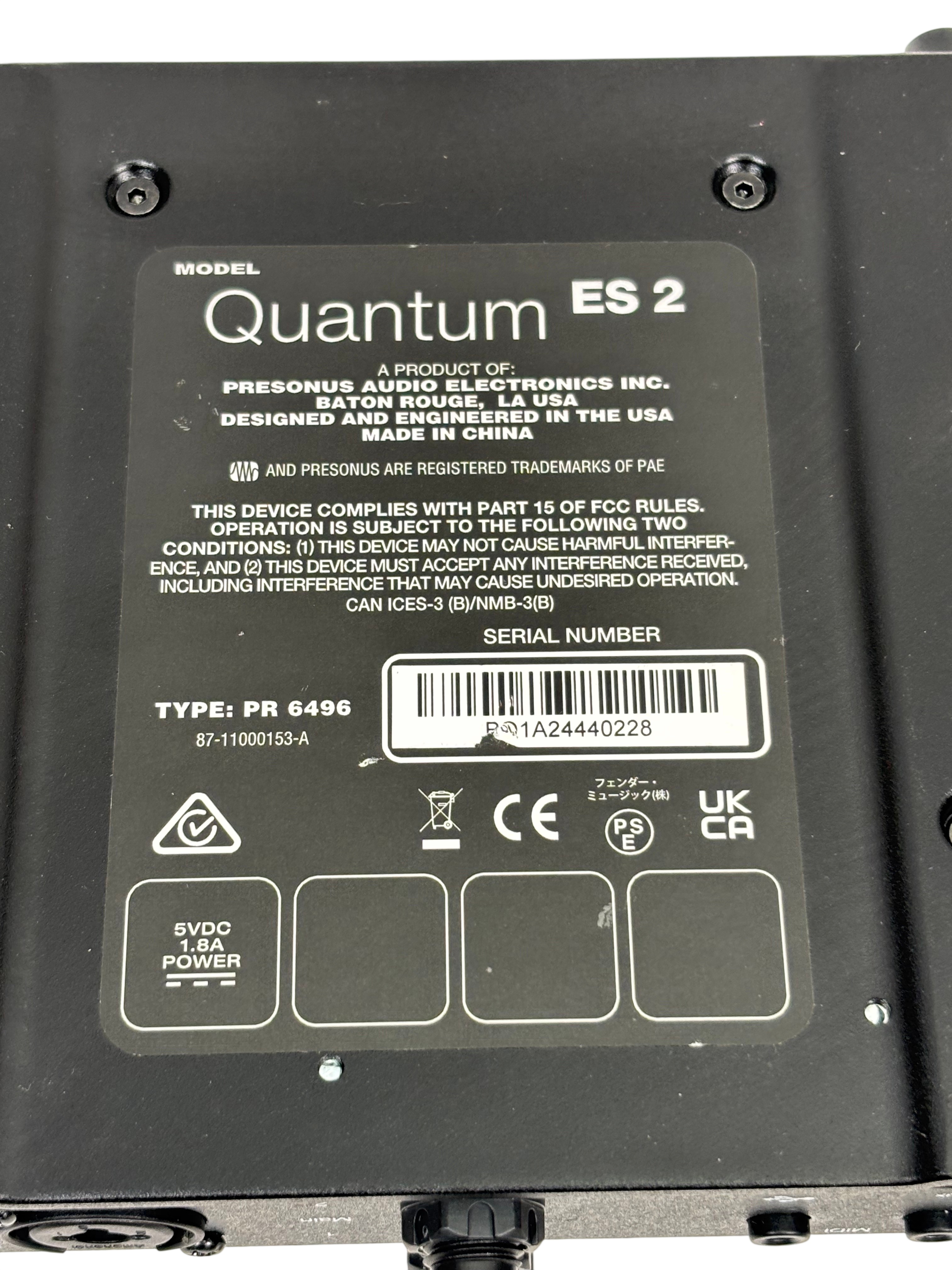PreSonus Quantum ES2 2-In/2-Out USB Audio Interface