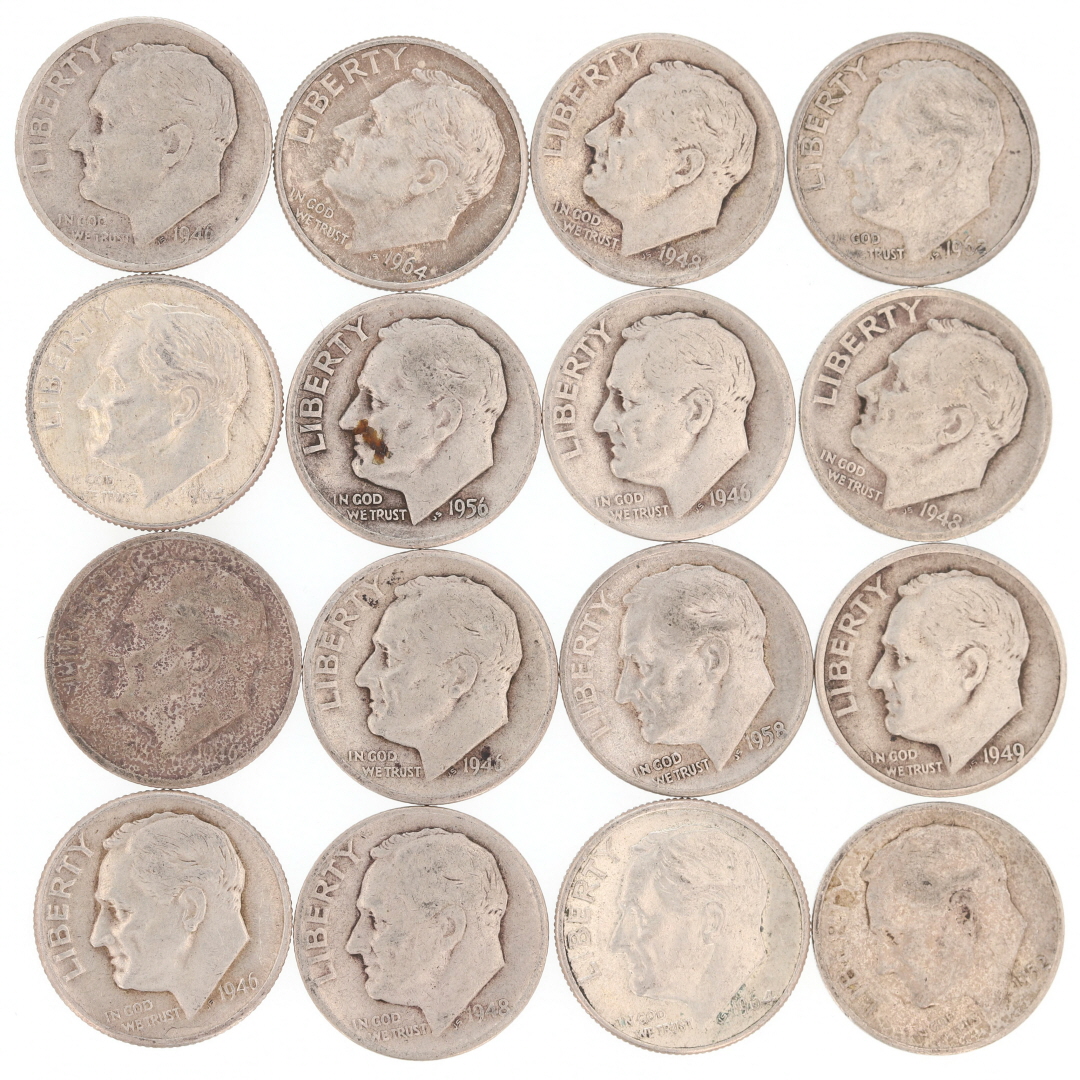 1946 -1964 Silver Roosevelt Dimes 90% Fine Silver Set of 100