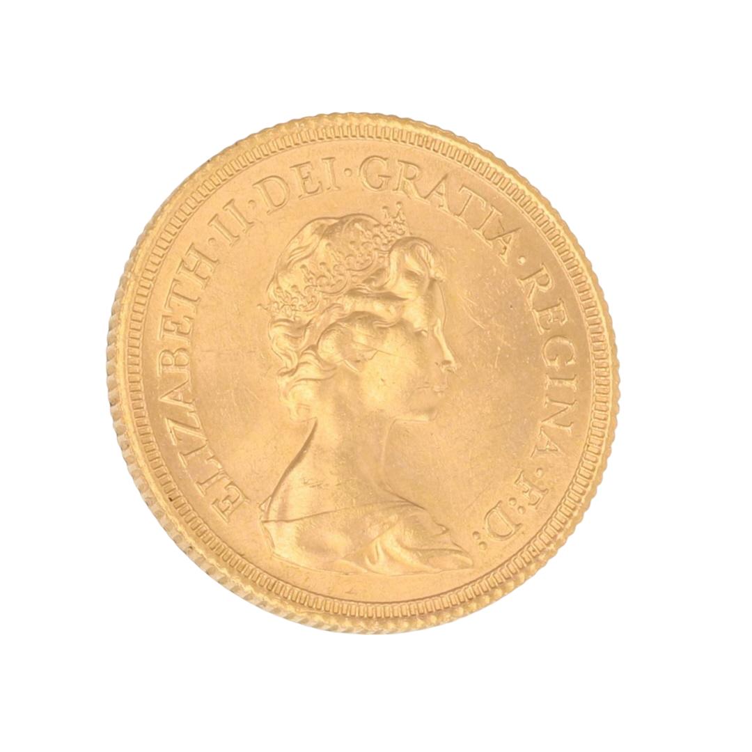 1976 Great Britain Sovereign Queen Elizabeth II St. George Fine Gold Coin
