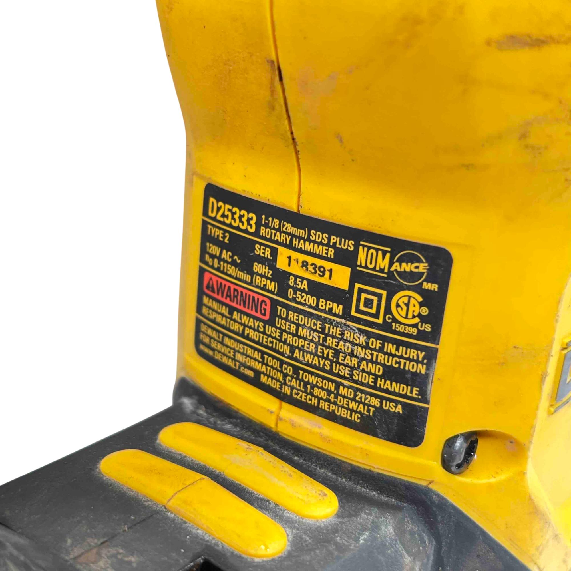 DEWALT D25333 8.5-Amp 1-1/8