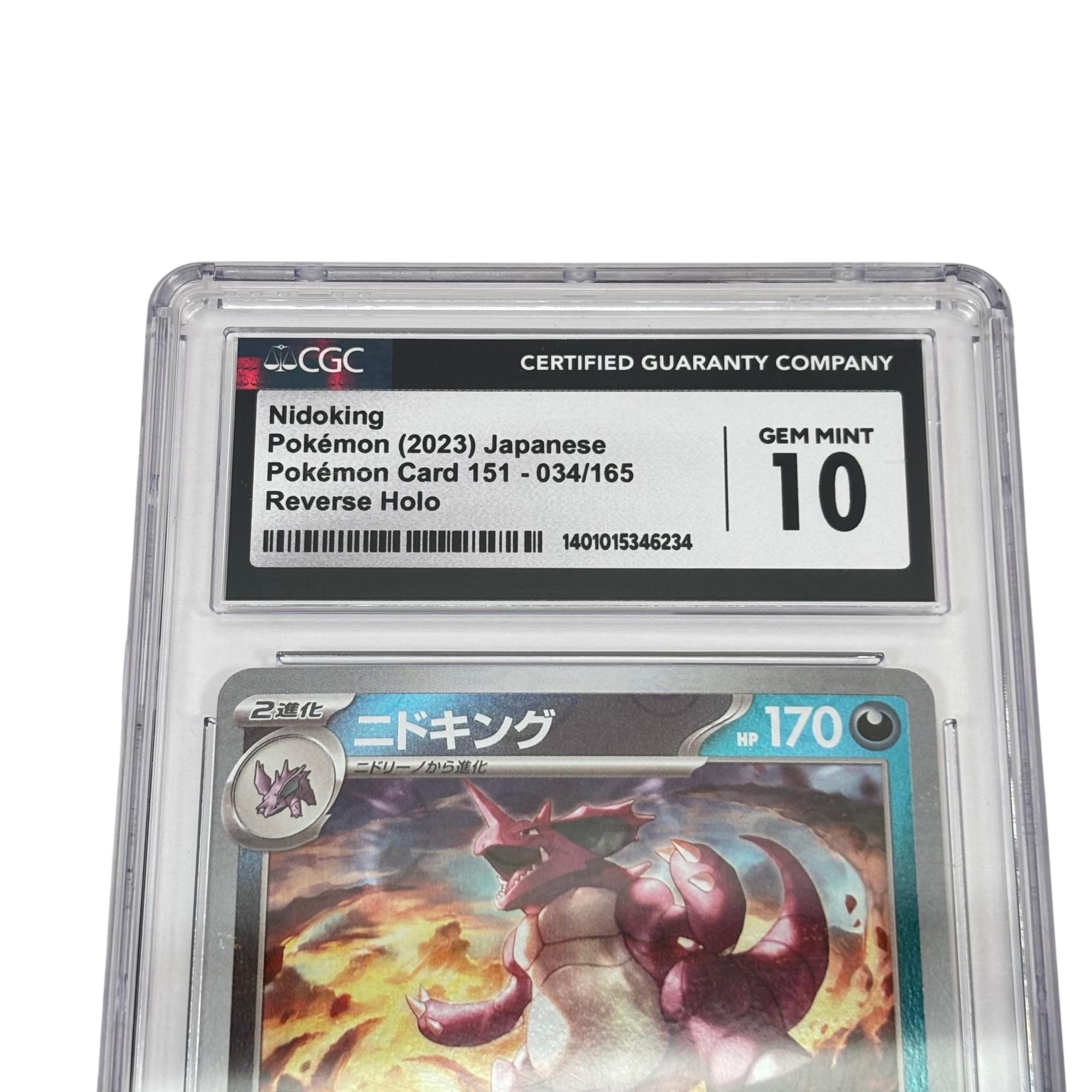 Pokmon Nidoking Card CGC Gem Mint 10 151 - 034/165 - Reverse Holo - 2023