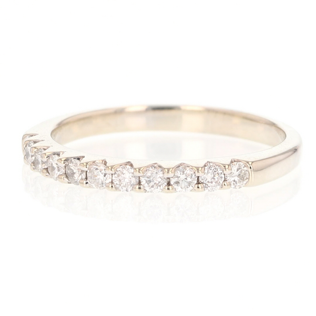 .36ctw Round Cut Diamond Pavé Set Wedding Band Ring 14k White Gold Size ...