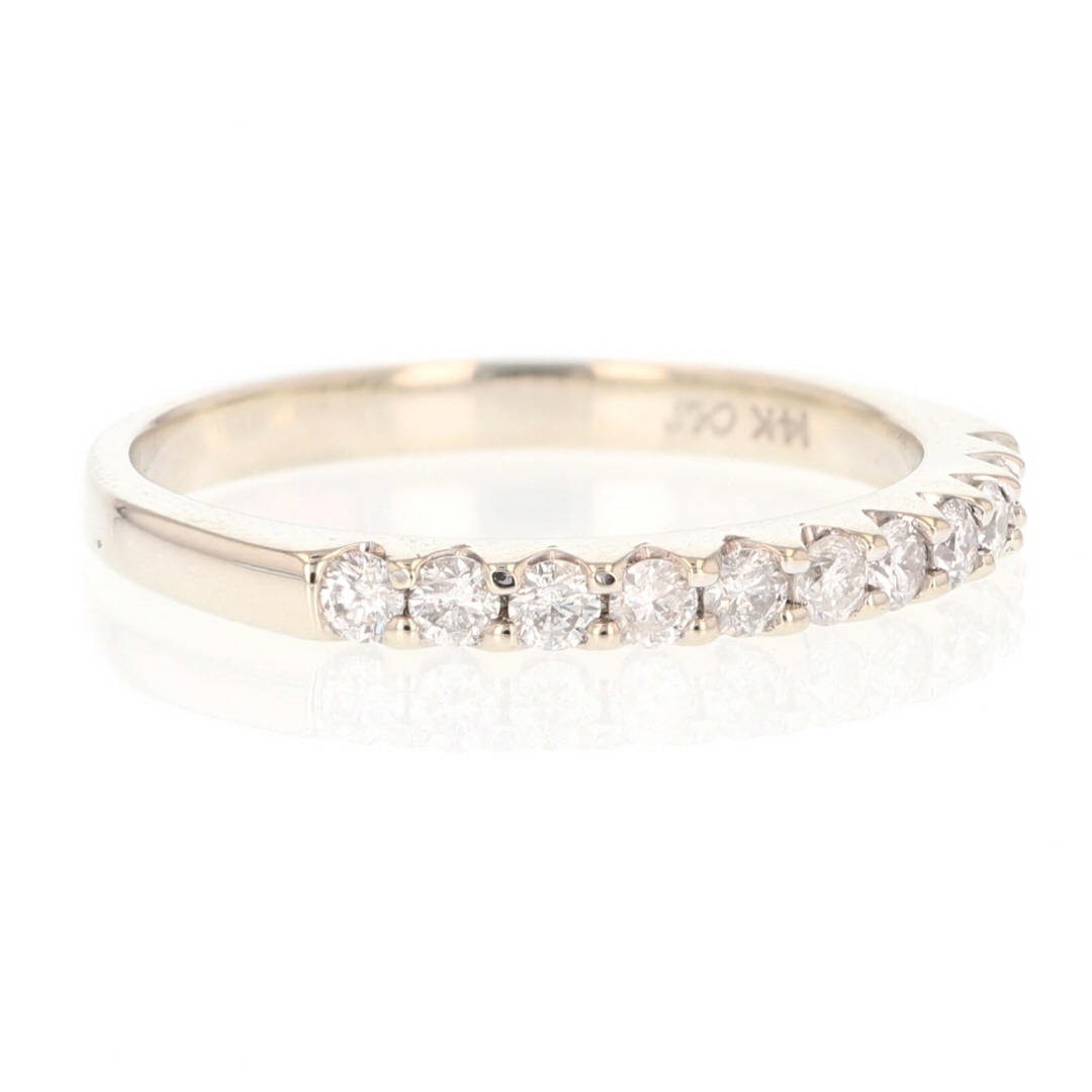 .36ctw Round Cut Diamond Pavé Set Wedding Band Ring 14k White Gold Size ...