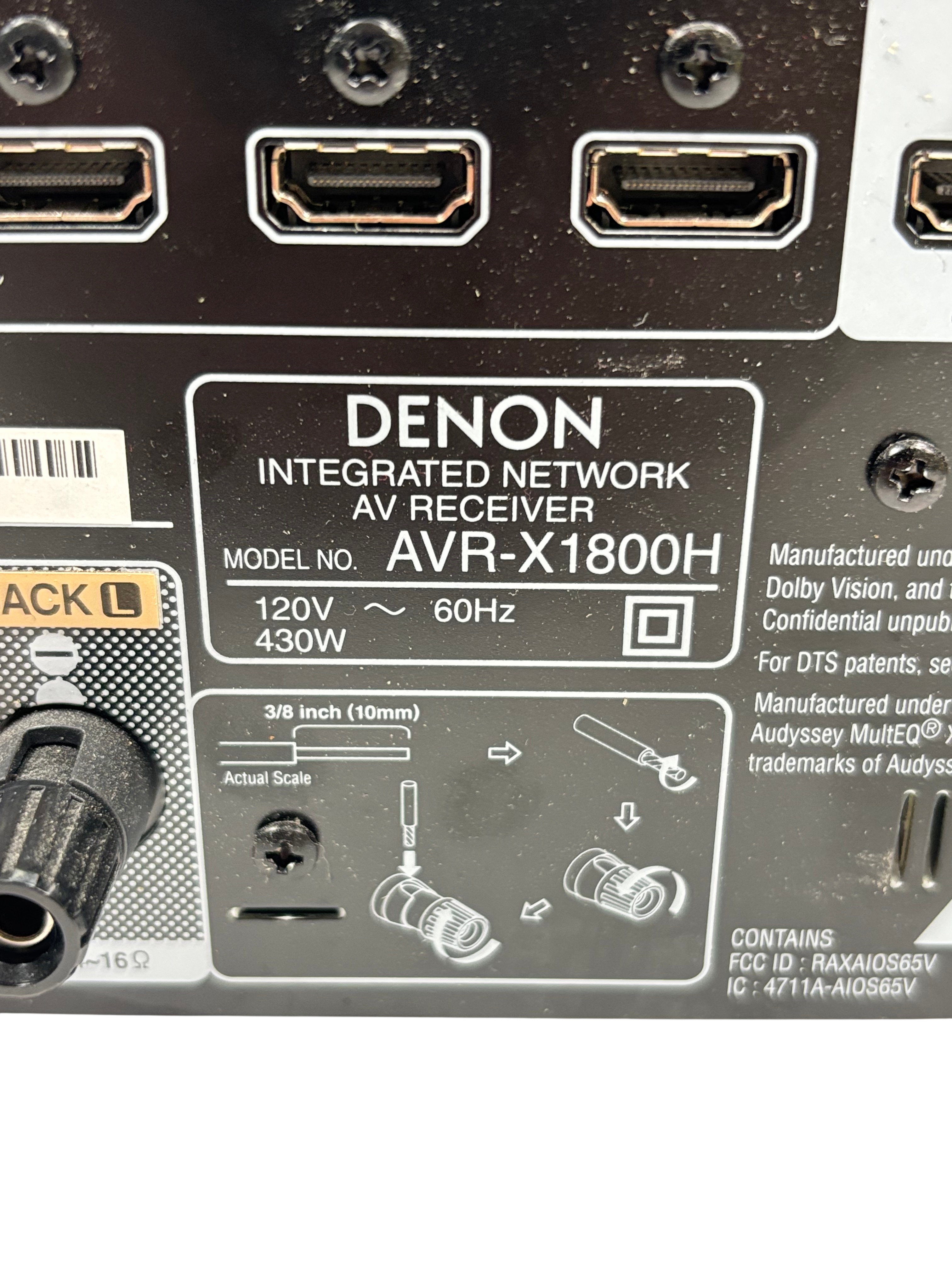 Denon AVR-X1800H 7.2 Channel 8K HDMI A/V Receiver