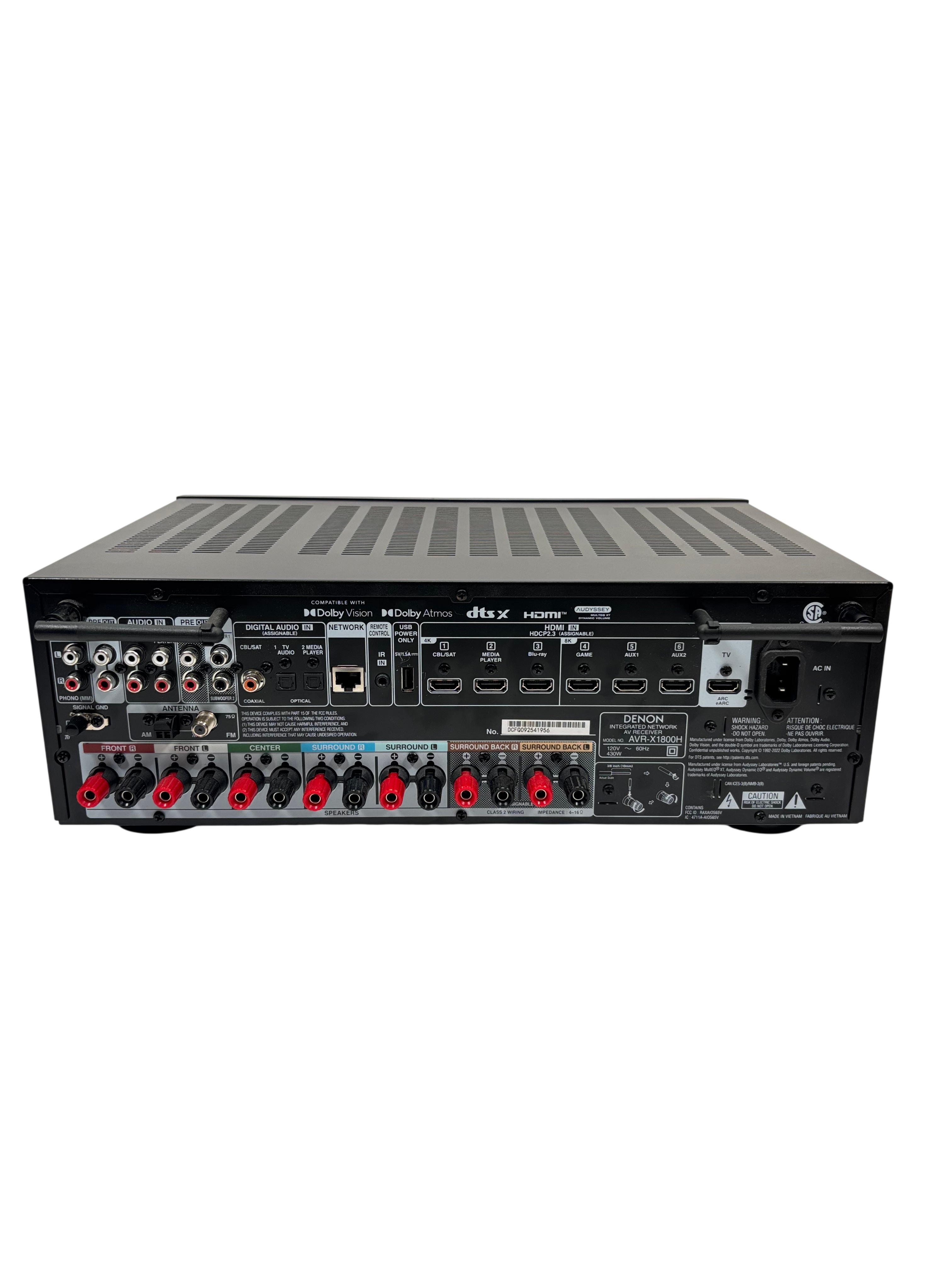 Denon AVR-X1800H 7.2 Channel 8K HDMI A/V Receiver
