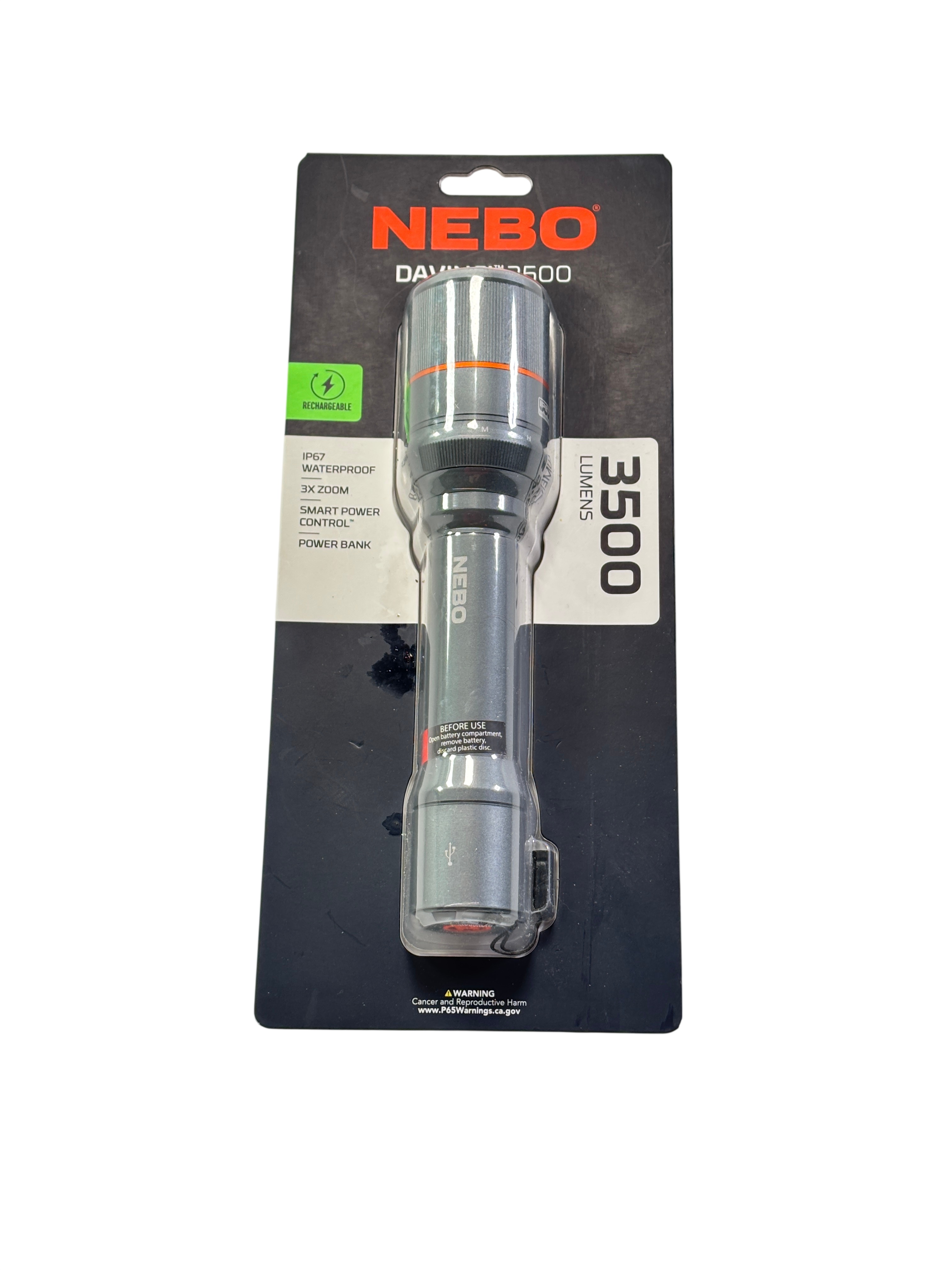 nebo flashlight 3500 lumens NEBO DAVINCI 3500 Lumens Rechargeable Flashlight