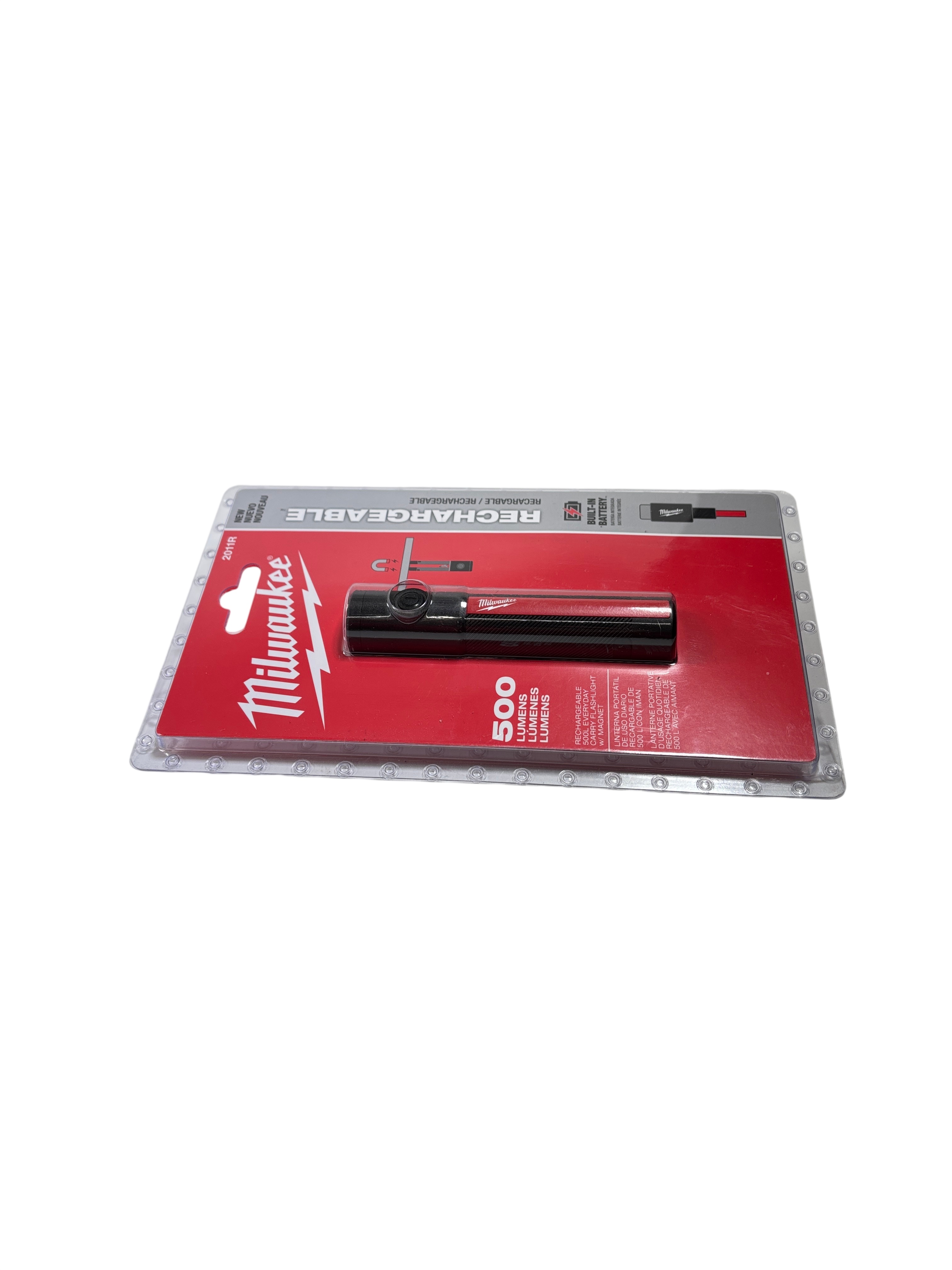 milwaukee 2011r flashlight 500L Rechargeable Everyday Carry free with the magnetic base and reversible clip for easy attachment to the brim of your hat Milwaukee 2011R Rechargeable 500 Lumens