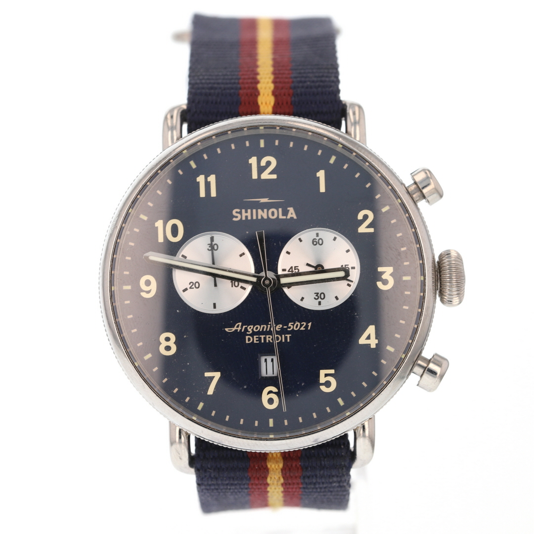 Shinola The Canfield Chrono 43mm Black Dial Quartz Nylon Strap