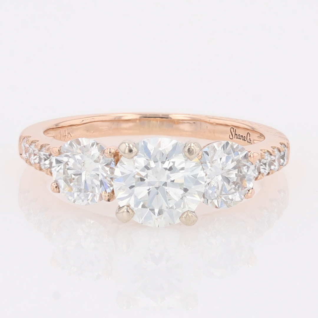 Rose Gold Shane Co Ring Size Shane Co 14k Rose Gold Diamond Band