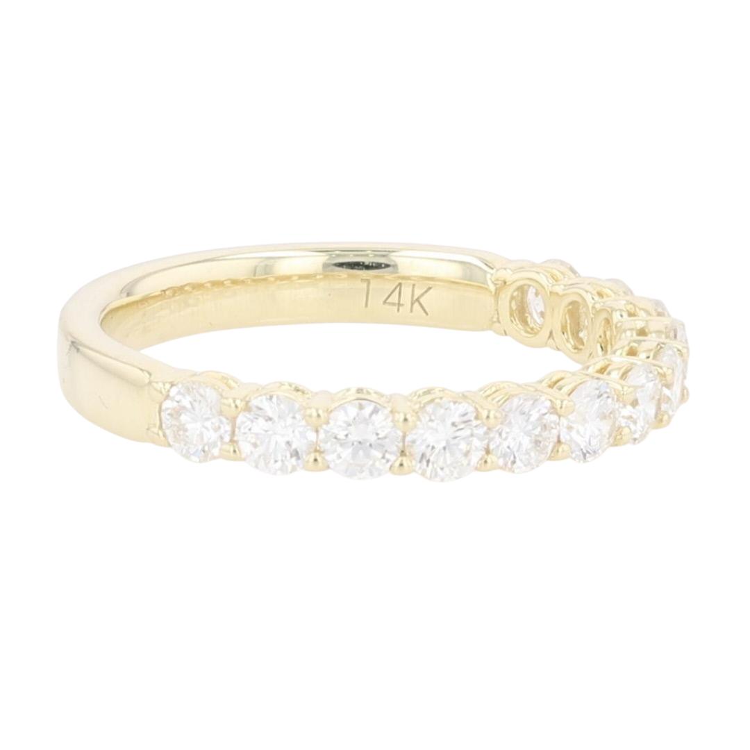 .75ctw Round Cut Diamond Prong Set Wedding Band Ring 14k Yellow Gold ...