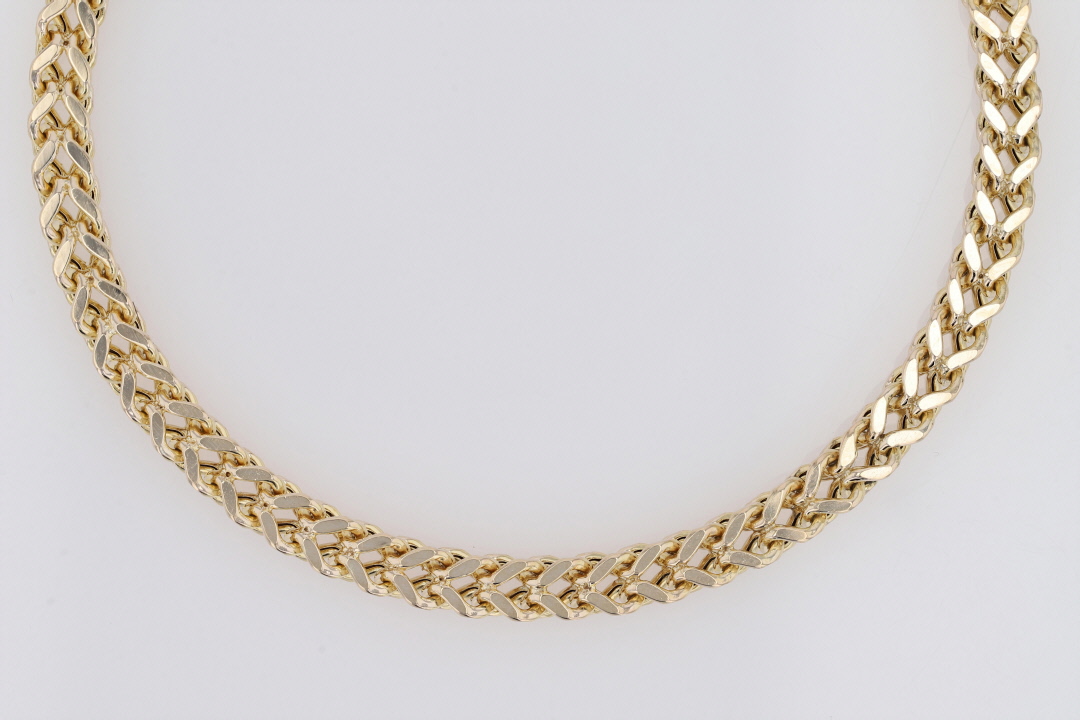 5.2mm Foxtail Link Chain 22.25" Necklace 10k Yellow Gold 22.07 Grams