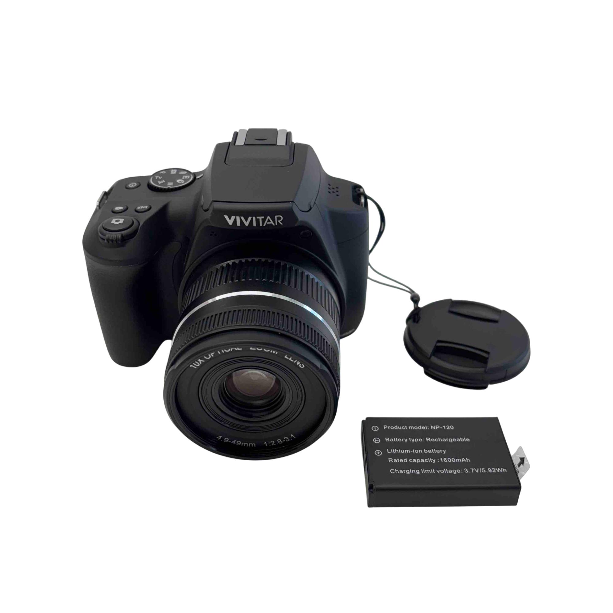 Vivitar VXXBR10 4K 64MP Digital Camera 4.9-49mm 1:2.8-3.1 Lens