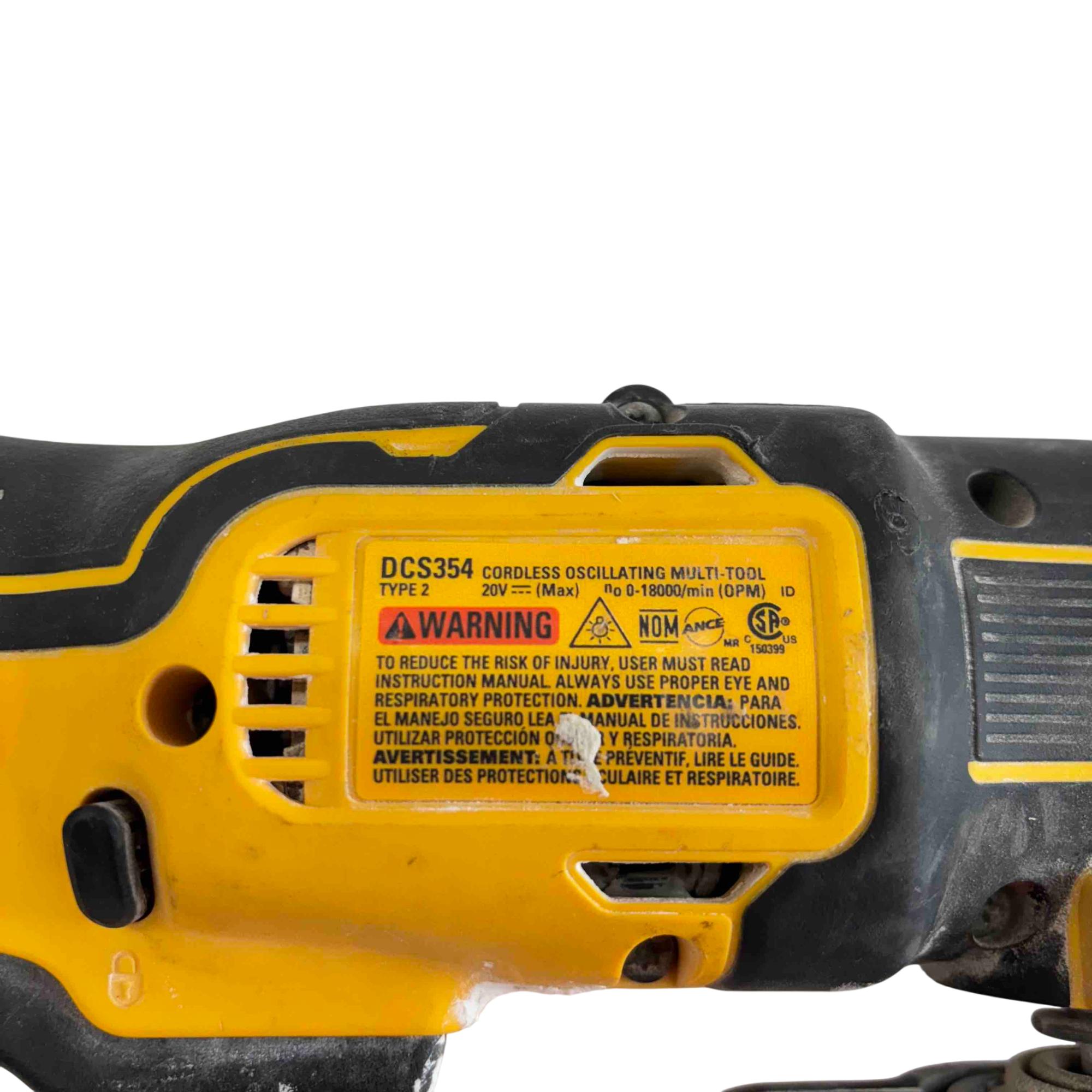 DEWALT DCS354 20V MAX XR Brushless Cordless Oscillating Multi-Tool