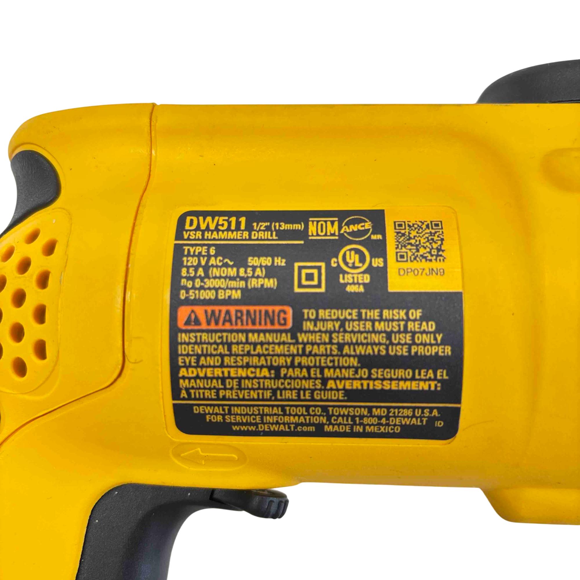 DeWalt DW511 7.8 Amp 1/2