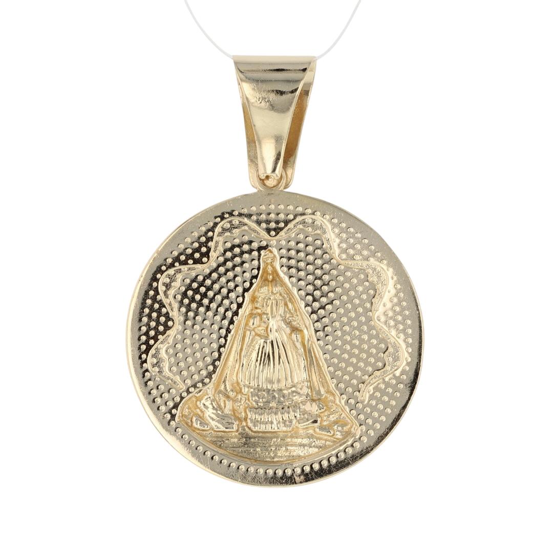 2" Religious Our Lady of Guadalupe Pendant w/o Chain 14k Yellow Gold 7. ...