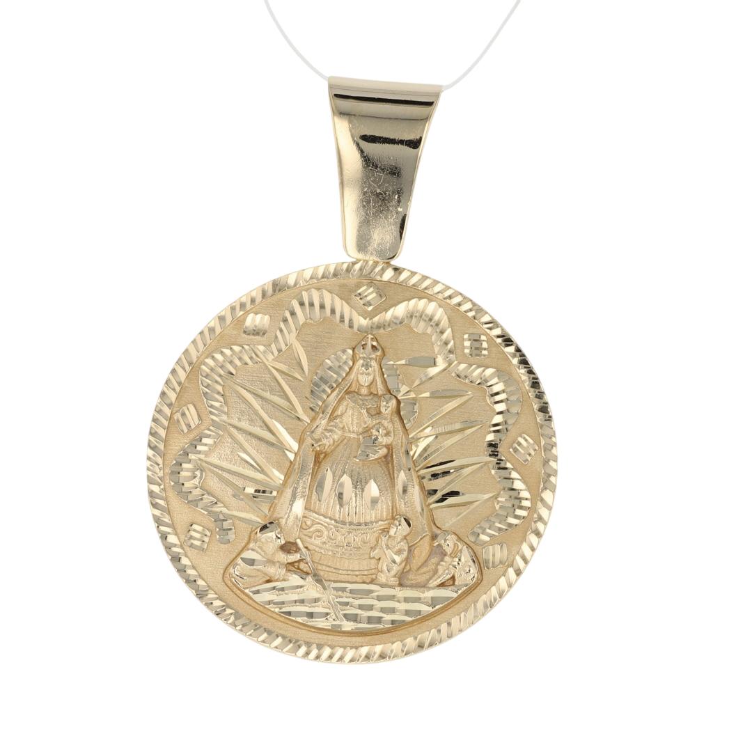 2" Religious Our Lady of Guadalupe Pendant w/o Chain 14k Yellow Gold 7. ...