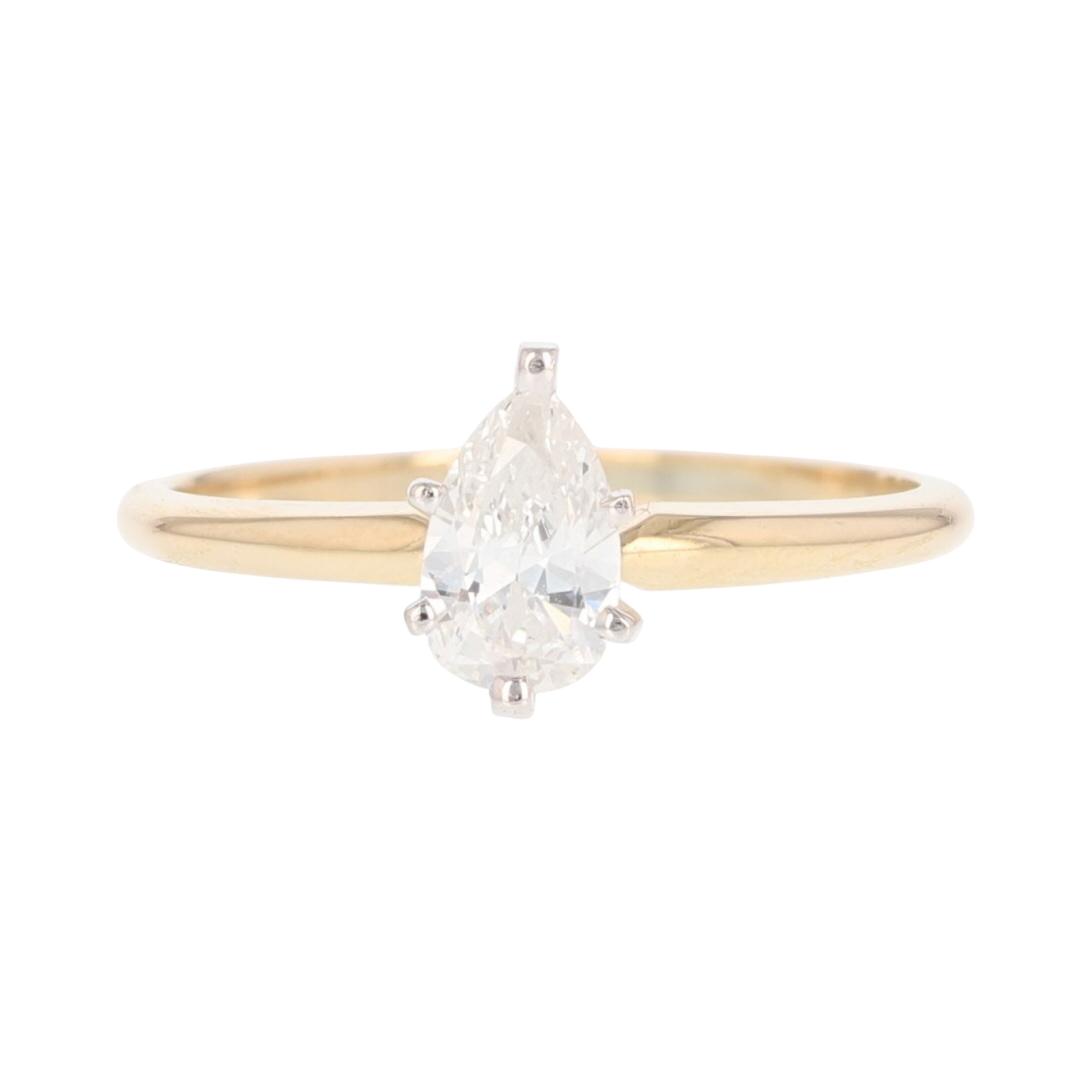 .47ct Pear-Shaped Diamond Solitaire Engagement Ring 14k Yellow Gold Size 6