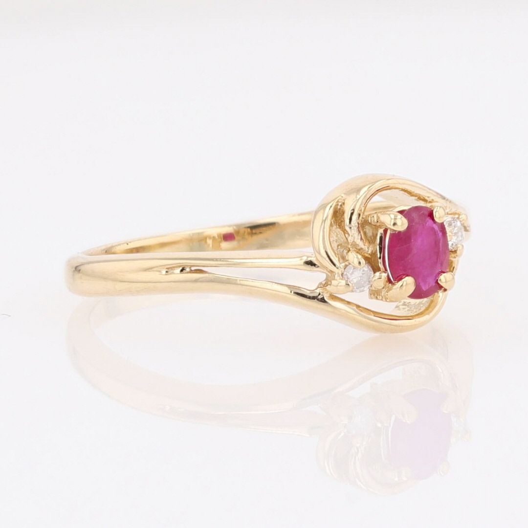 .41ctw Oval Cut Ruby with Diamond Accents Statement Ring 14k Yellow ...