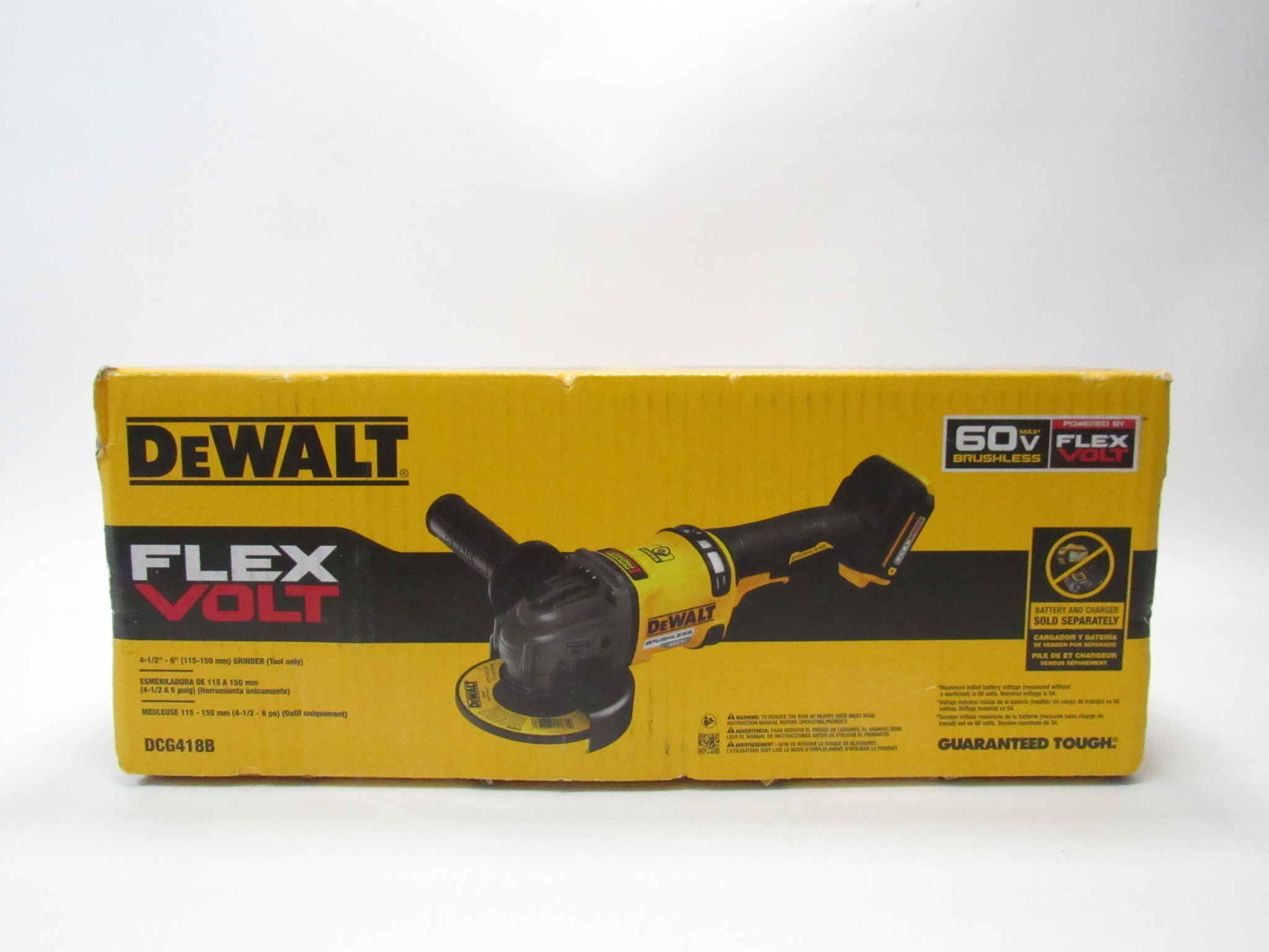 DeWalt DCG418B 60V MAX Brushless 4-1/2 to 6 Inch Cordless Grinder