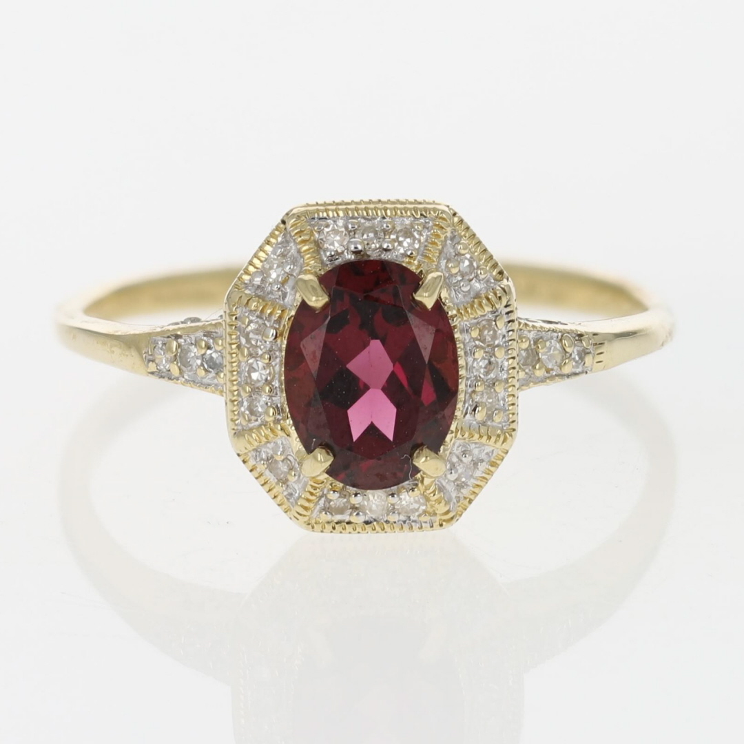 14k Gold Oval Rhodolite Garnet Diamond Halo Ring - White, Yellow or Rose or Platinum