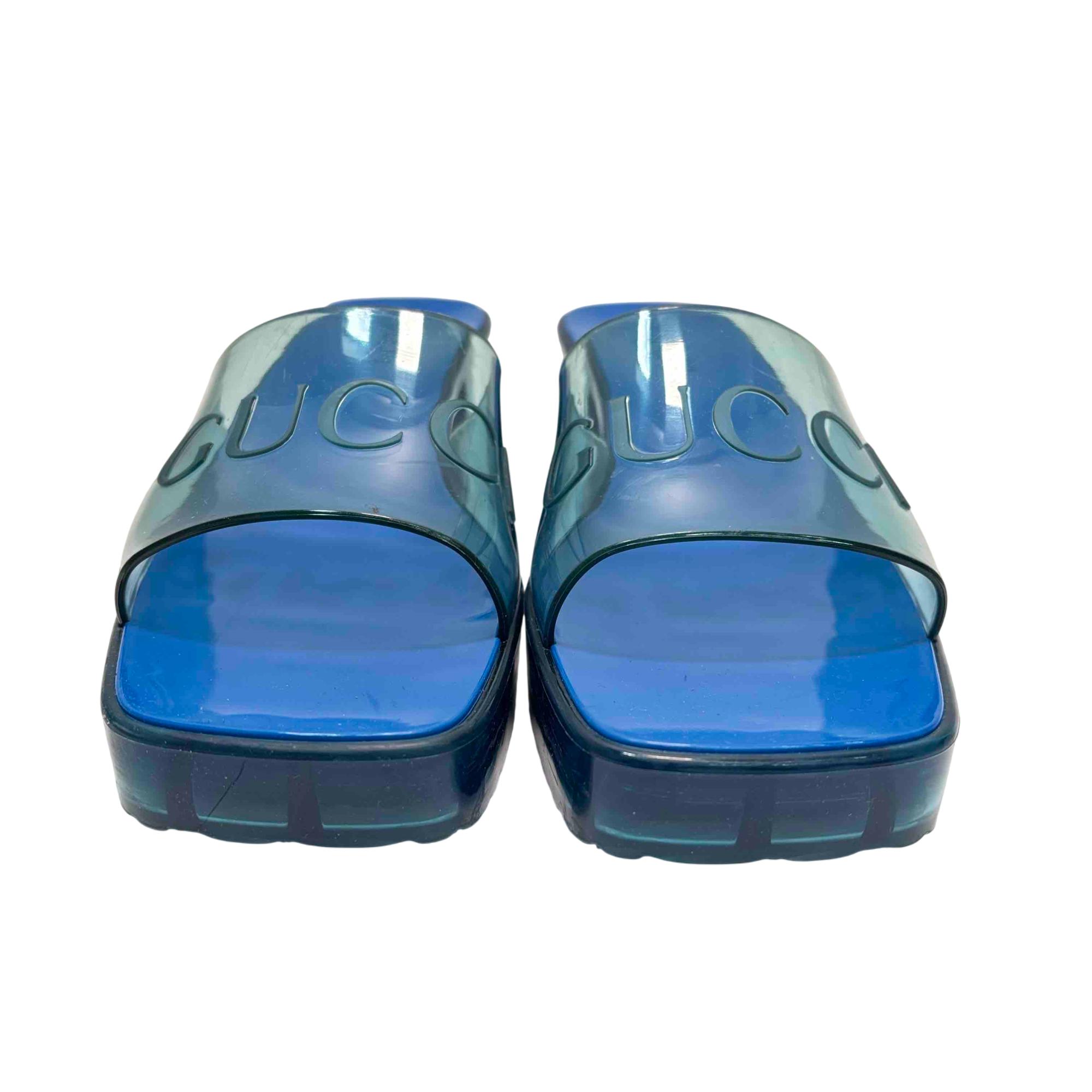 GUCCI 659261-J8700 Blue Transparent Rubber Platform Sandals - WM