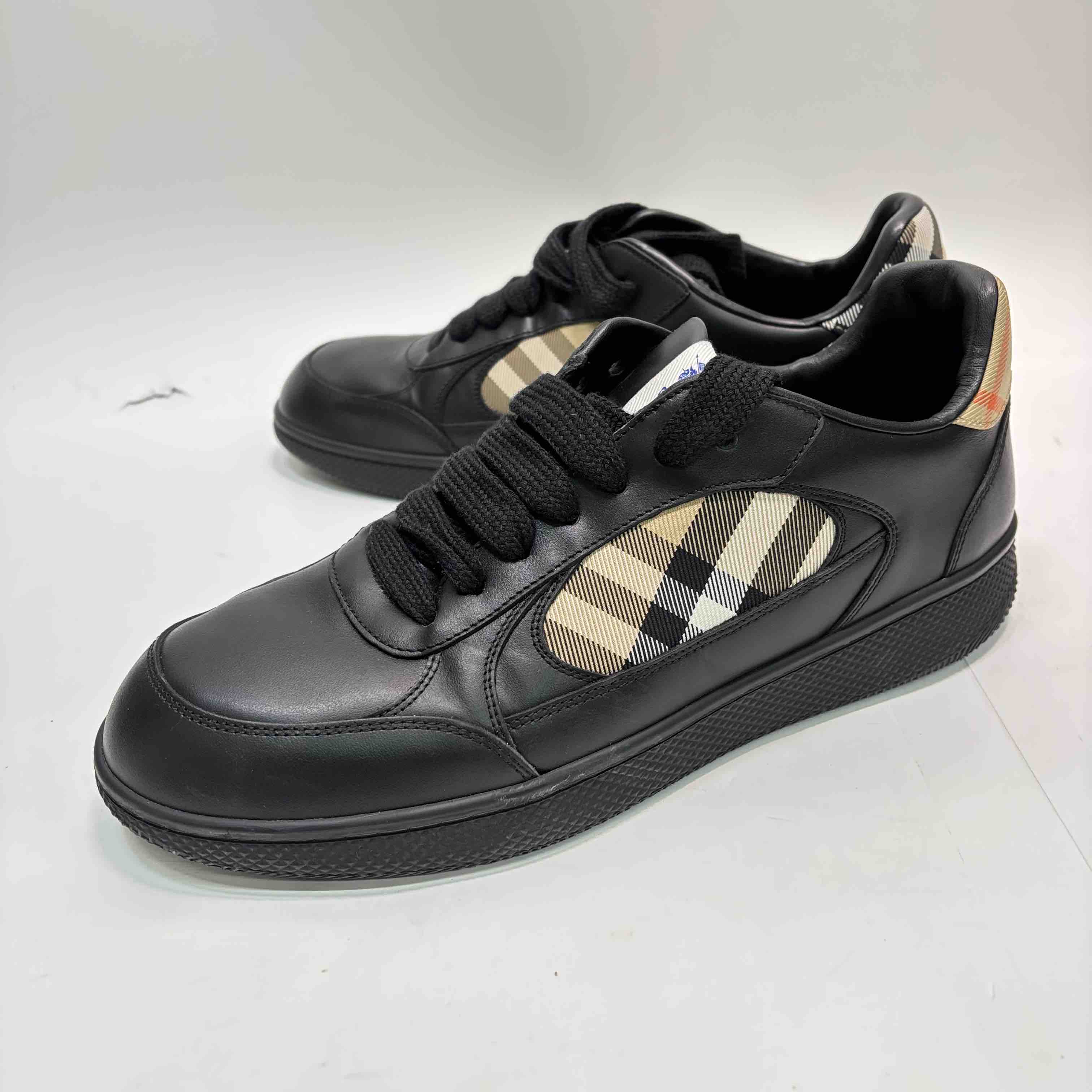 Burberry 251376M237013 Leather Vintage Check Terrace Men's Trainer