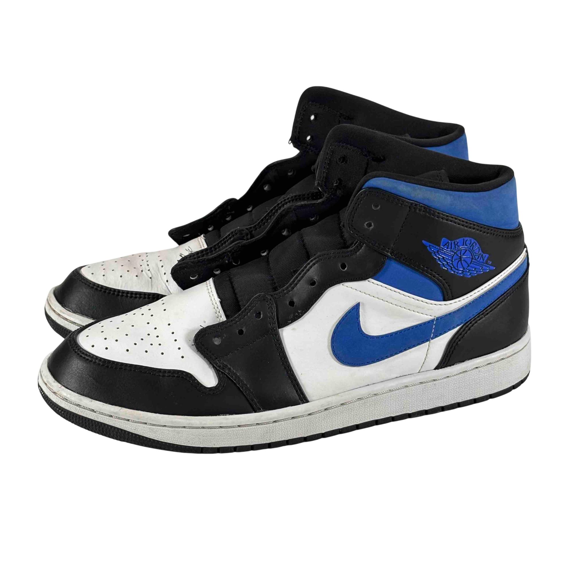 Air Jordan Mid 554724-140 White Black Racer Blue Size US