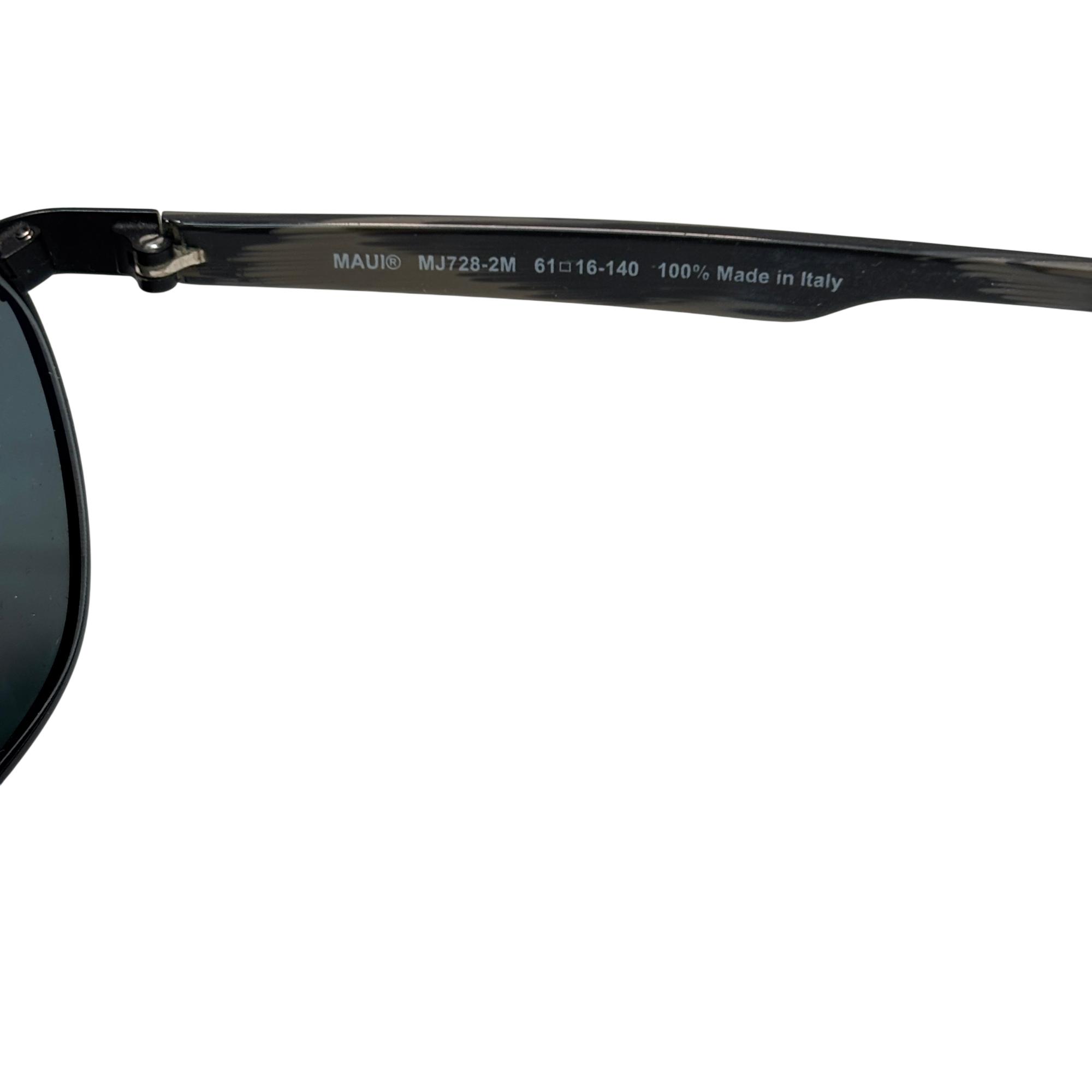 Maui Jim Castles MJ728-2M Matte Black Aviator Sunglasses