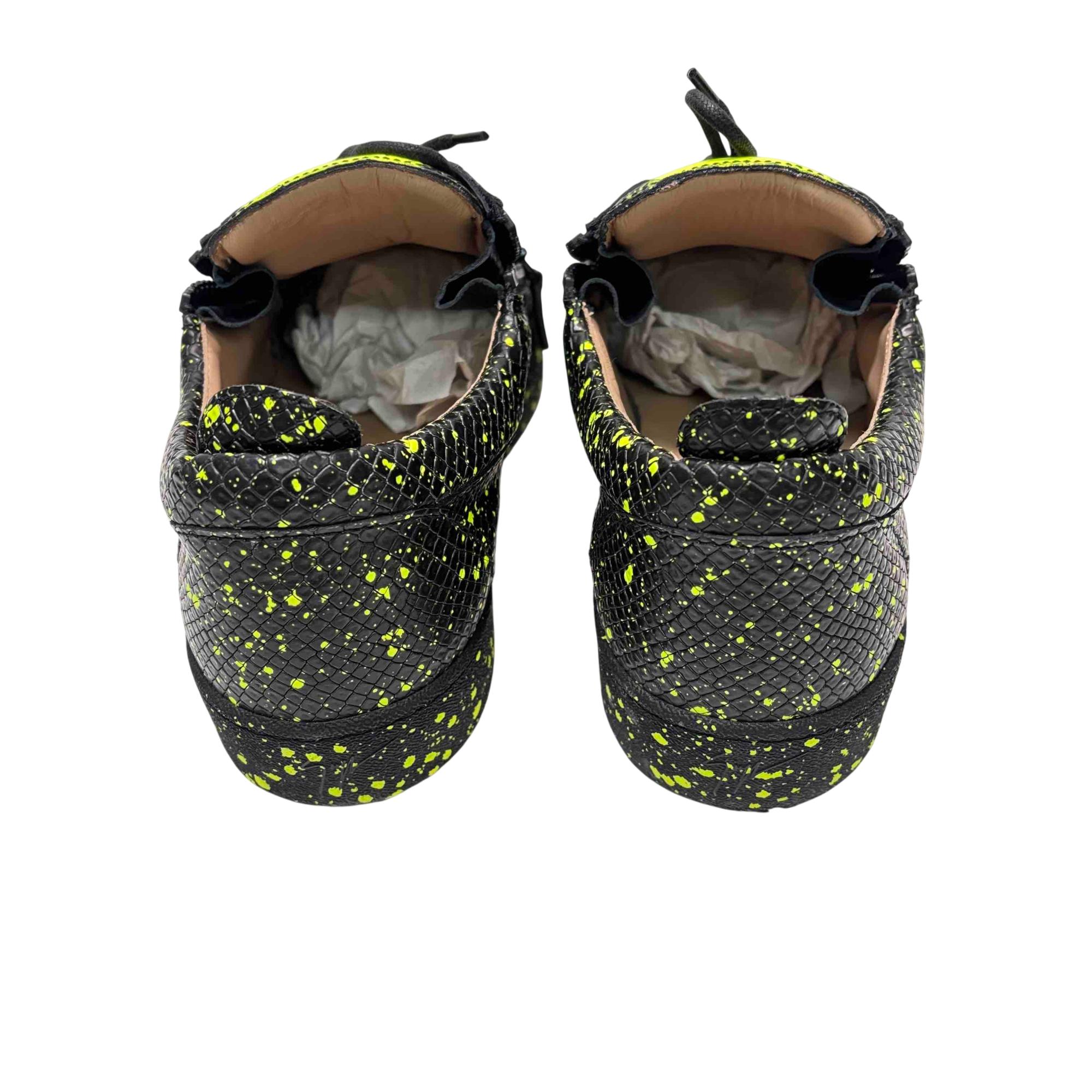 ラッキー Giuseppe Zanotti Green/Black Frankie Paint Splatter Sneakers