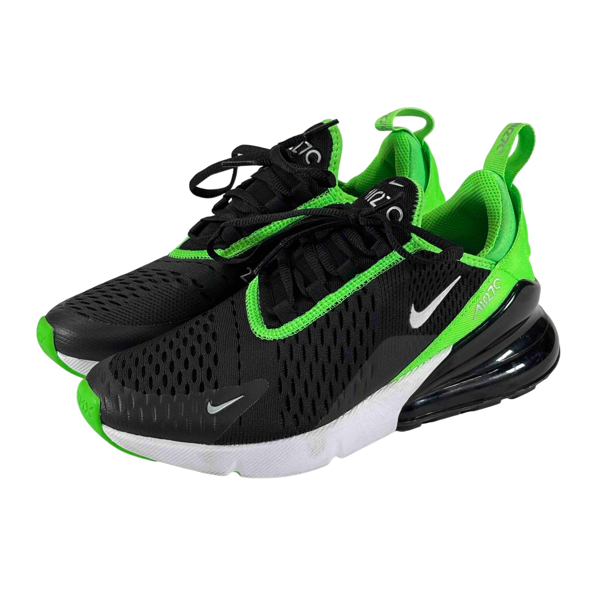 Nike Air Max 270 GS 943345-021 Black Green Strike Youth Size US 6Y