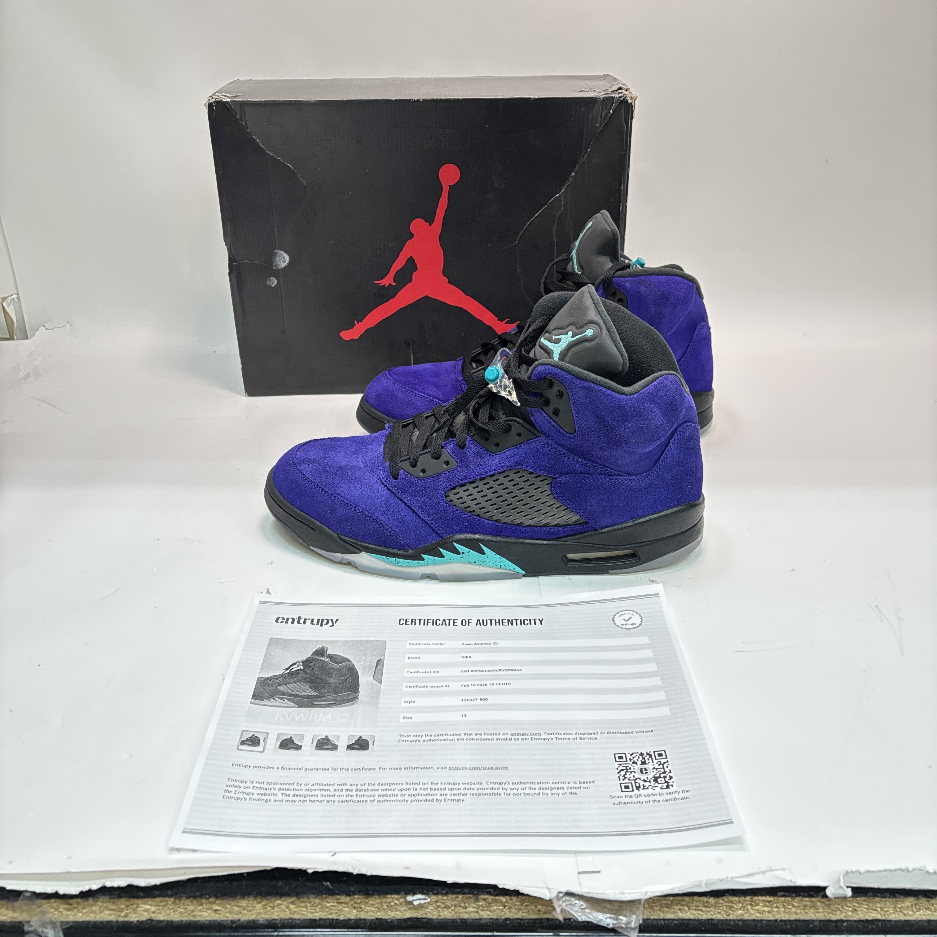 jordan grape 5 size 14