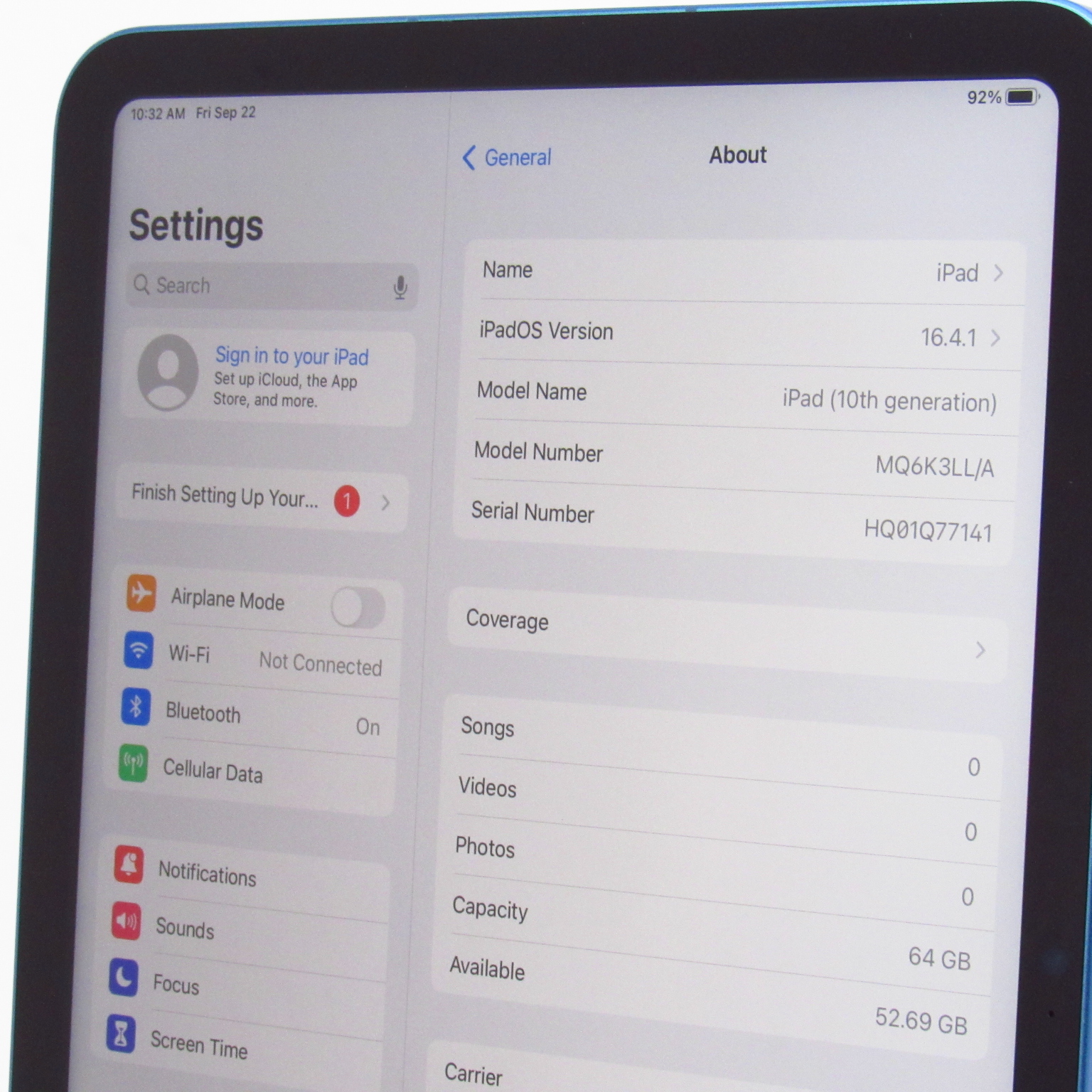 Apple iPad 10th Gen MQ6K3LL/A A14 Bionic 64GB Wi-Fi Cellular Apple iPad 10th Gen MQ6K3LL/A A14 Bionic 64GB Wi-Fi Cellular
