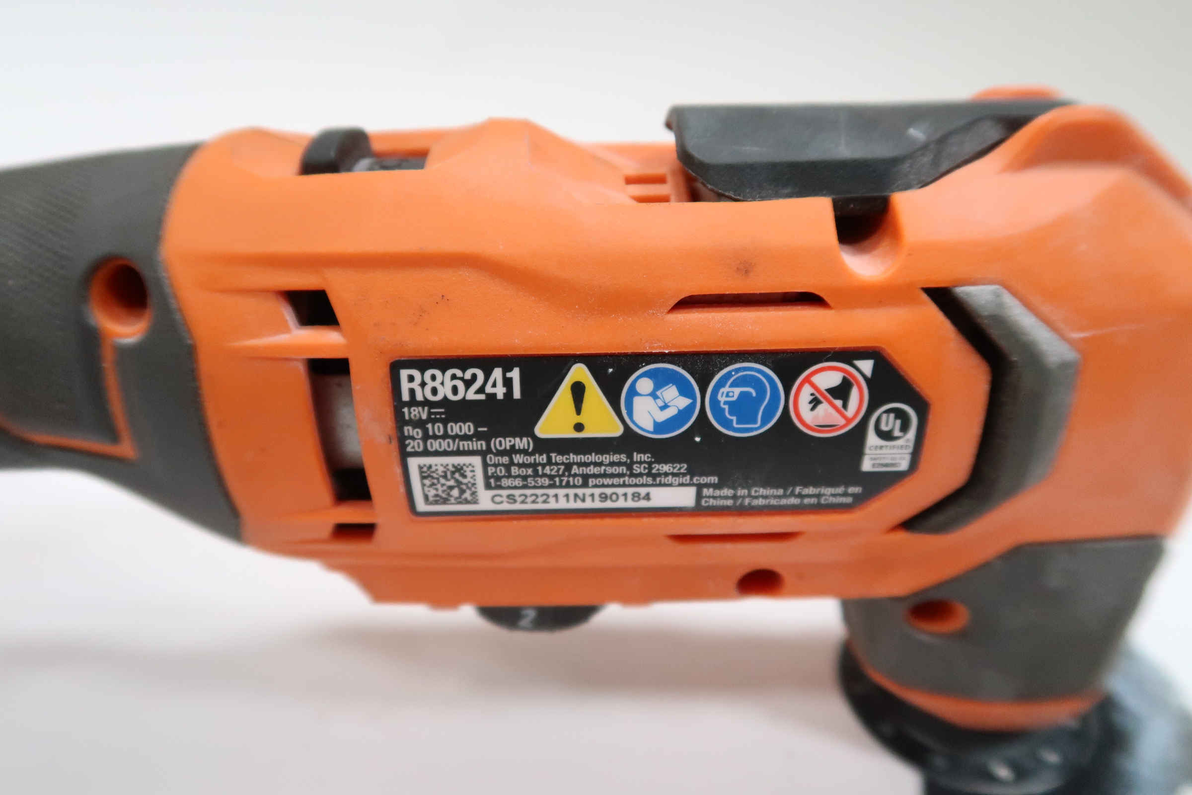 Ridgid R86241 18V Cordless Oscillating Multi-Tool 9159