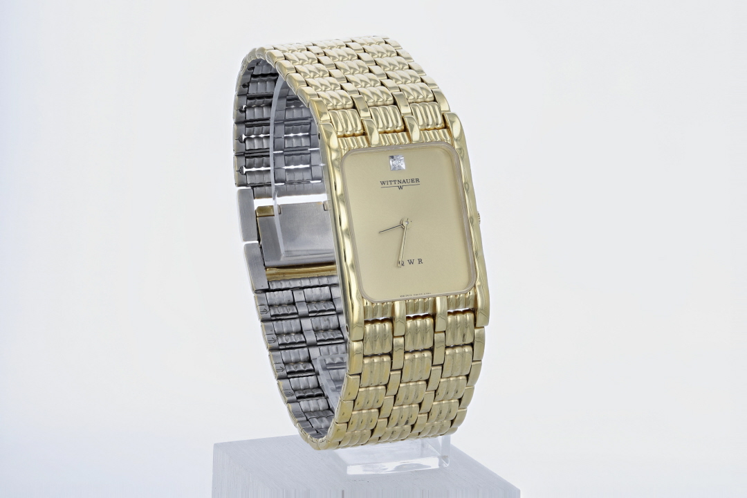 Stainless Steel Wittnauer Diamond Watch Wittnauer QWR Gold Dial