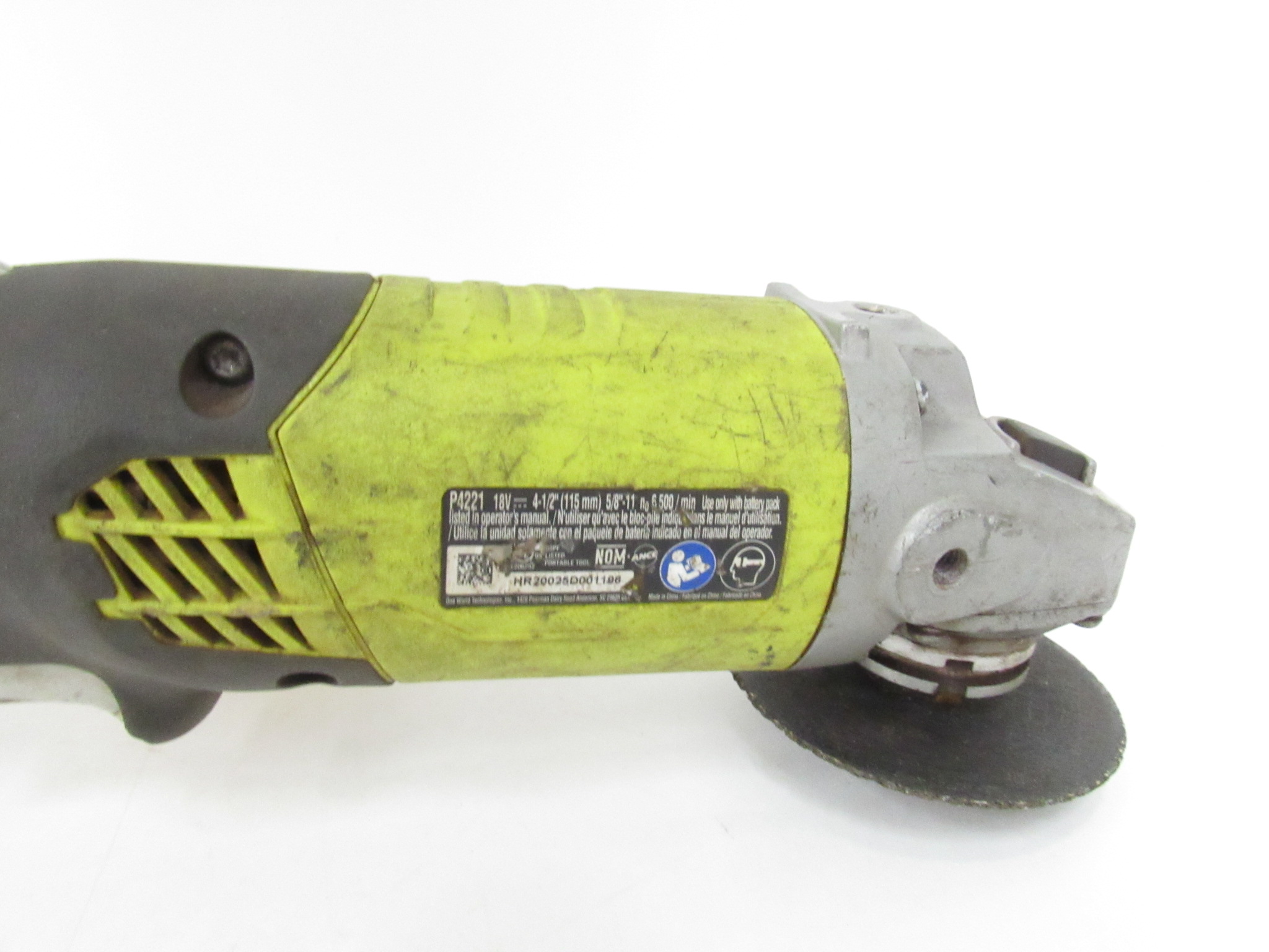 Ryobi P4221 18V 41/2 Inch Angle Grinder