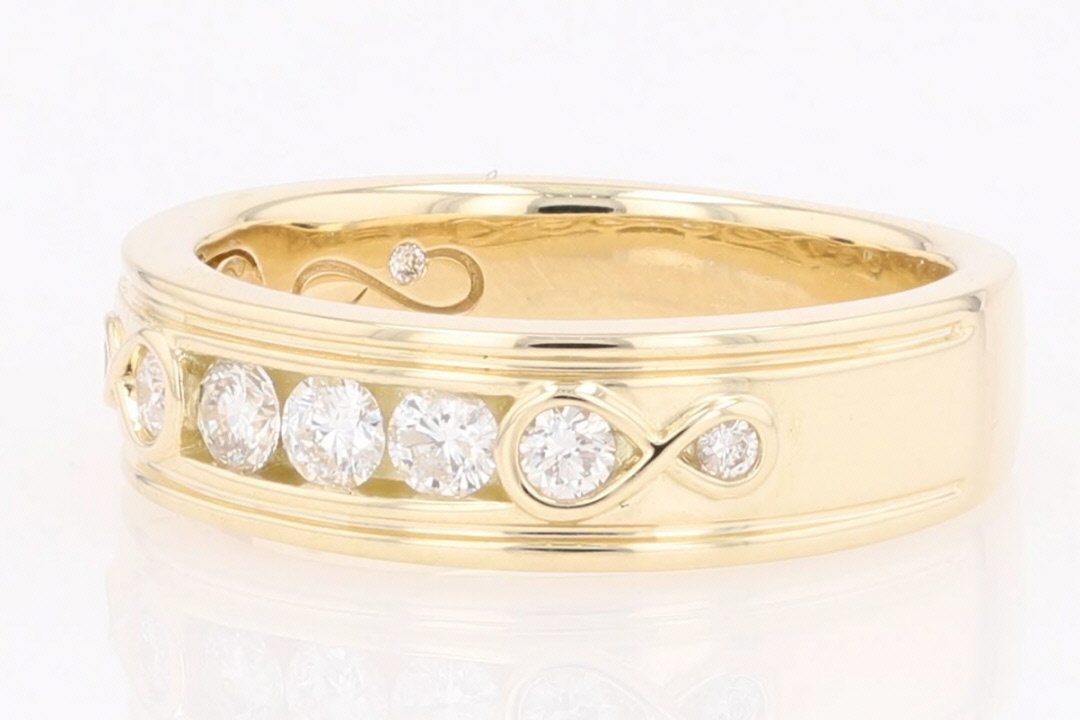 .48ctw Round Cut Diamond Channel-Set Wedding Band Ring 14k Yellow Gold ...