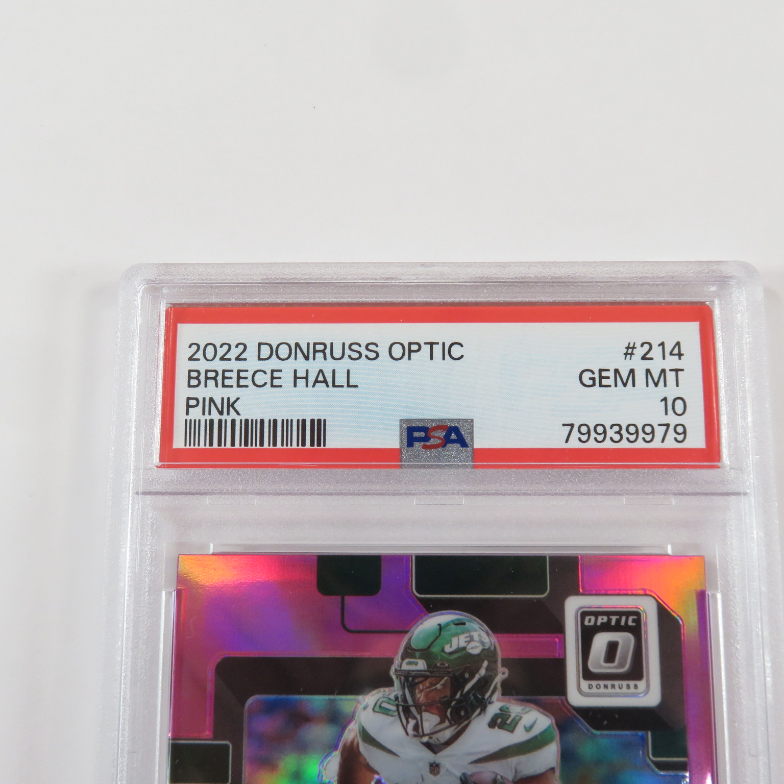 Breece Hall [Pink] #214 2022 Panini Donruss Optic PSA Gem 10