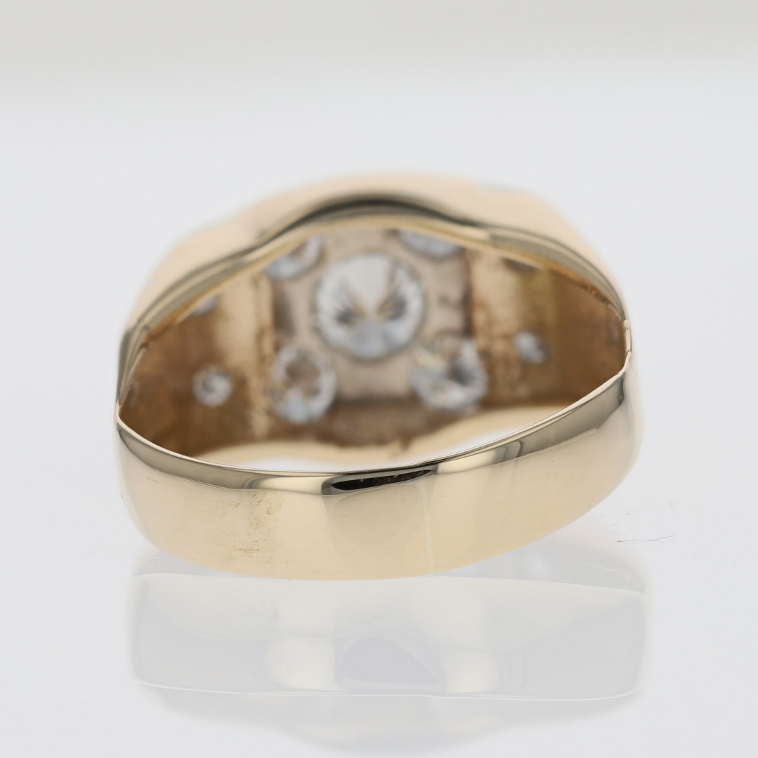 haaar様 1.22ctw Round Cut Diamond Cluster Men's Band Ring 14k Multi