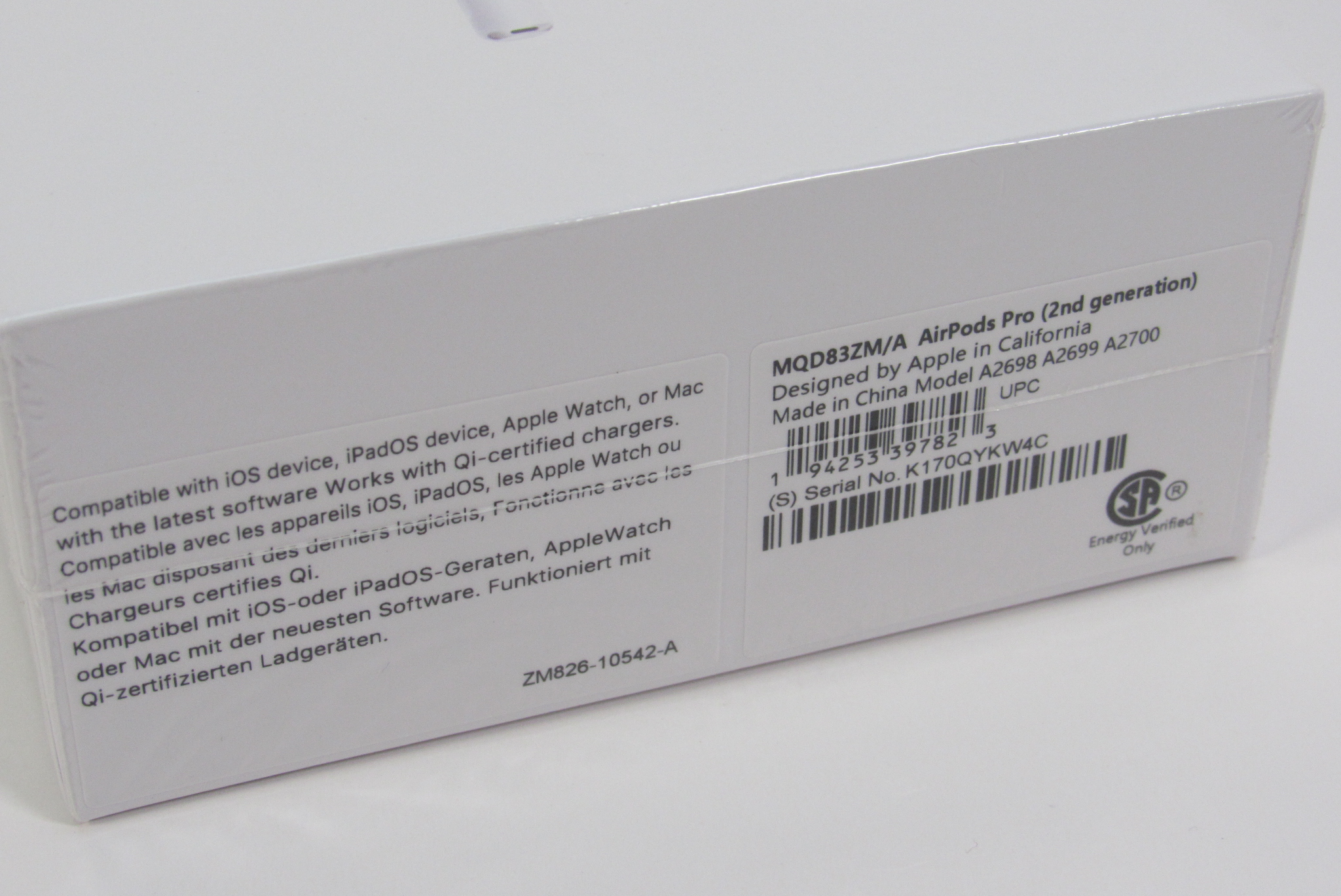 Apple AirPods Pro 2nd Generation MQD83ZM/A Bluetooth In-Ear Apple AirPods Pro 2nd Generation MQD83ZM/A Bluetooth In-Ear