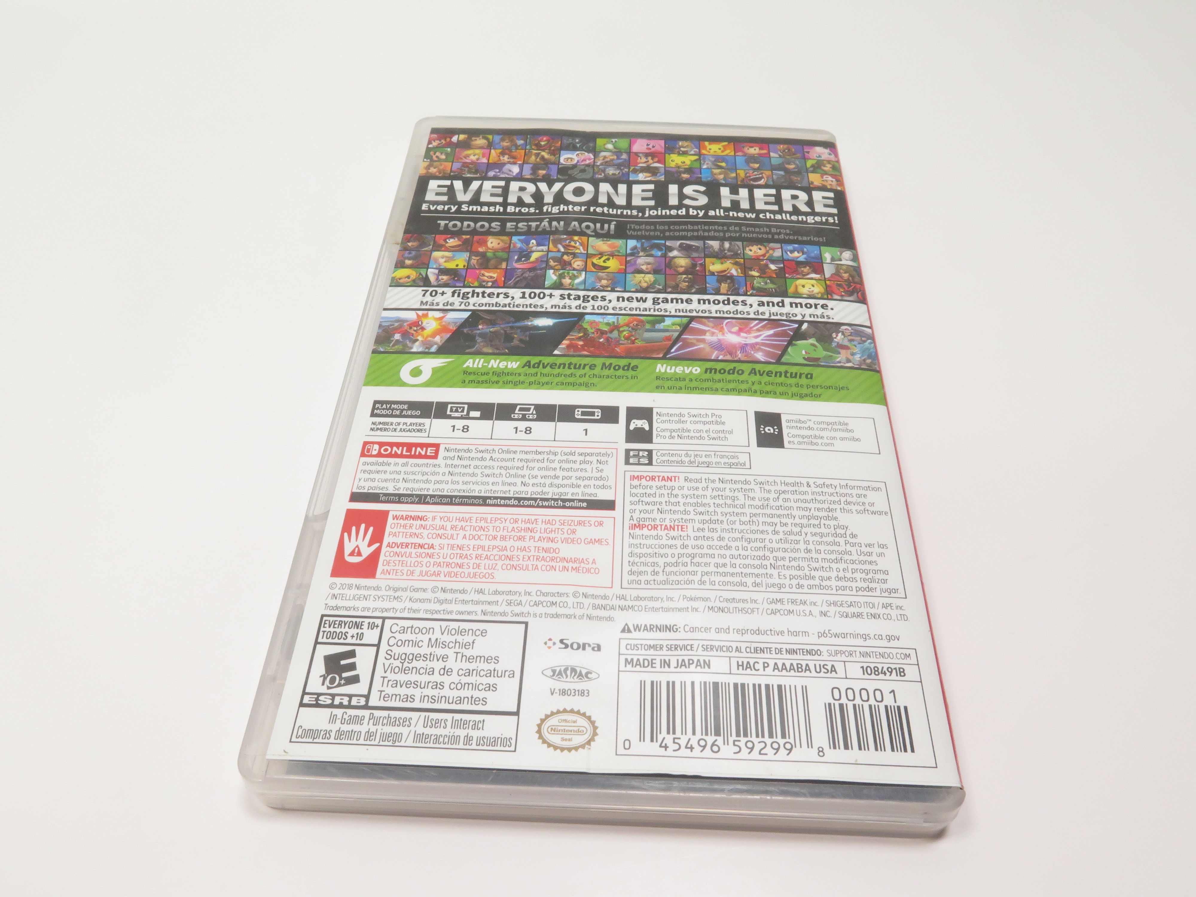 Nintendo Switch HAC-008 Super Smash Bros Ultimate Video Game