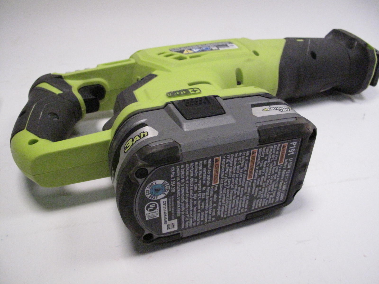 Ryobi P519VN Cordless Reciprocating Saw Tool/Battery Only