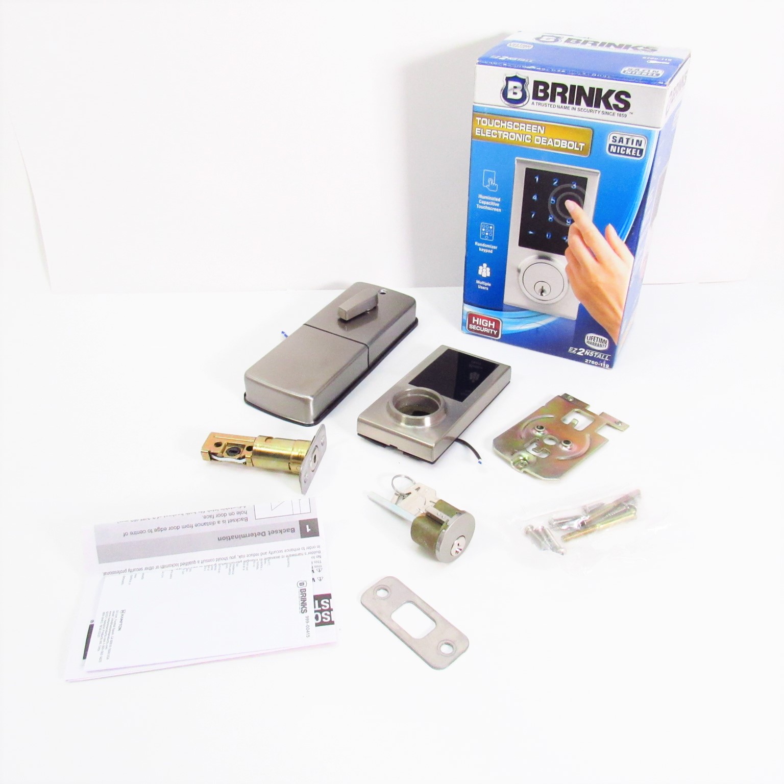 Brinks 2760119 TouchScreen Electronic Deadbolt Lock Satin Nickel