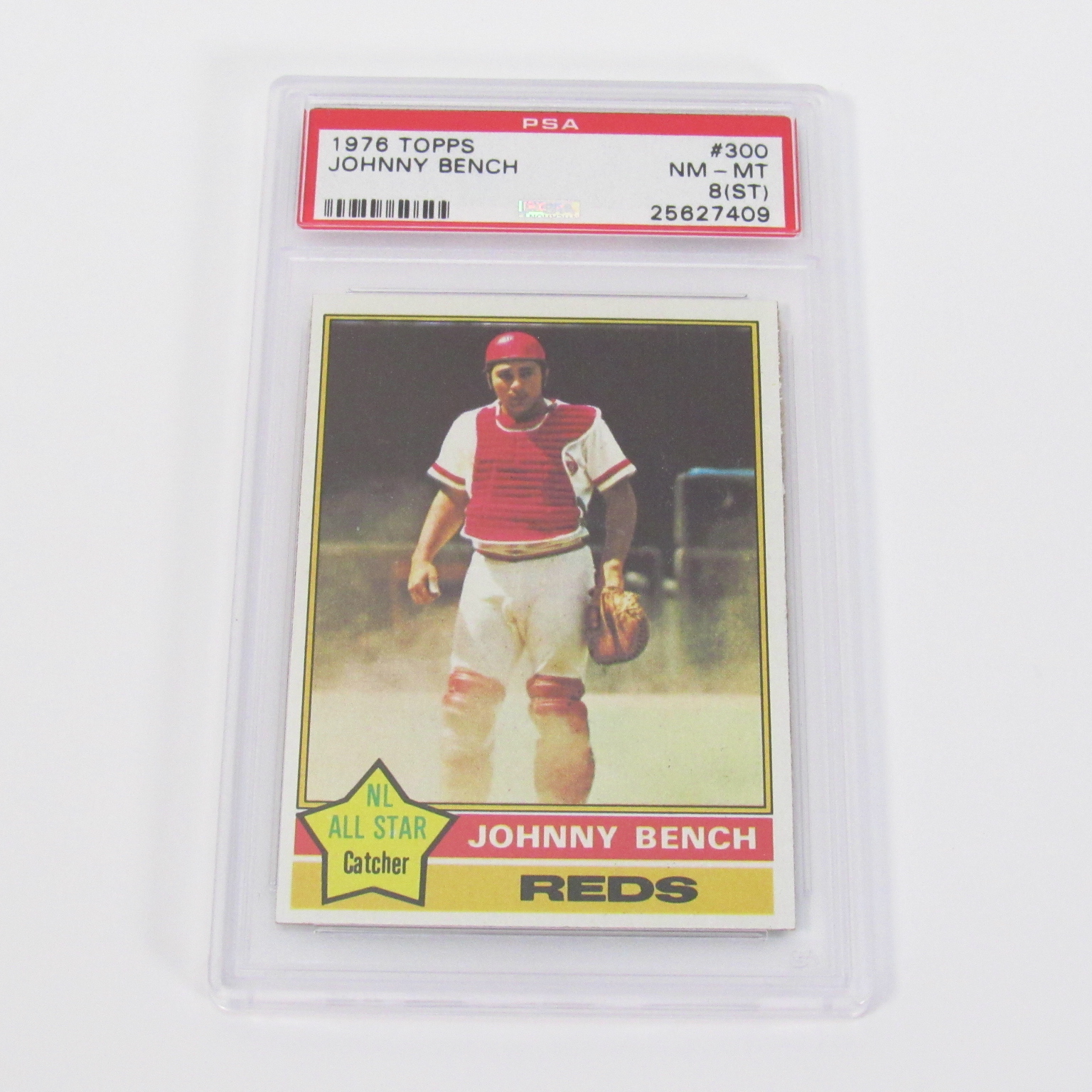 Johnny Bench 1976 TOPPS NL ALL STAR CATCHER Card #300 REDS