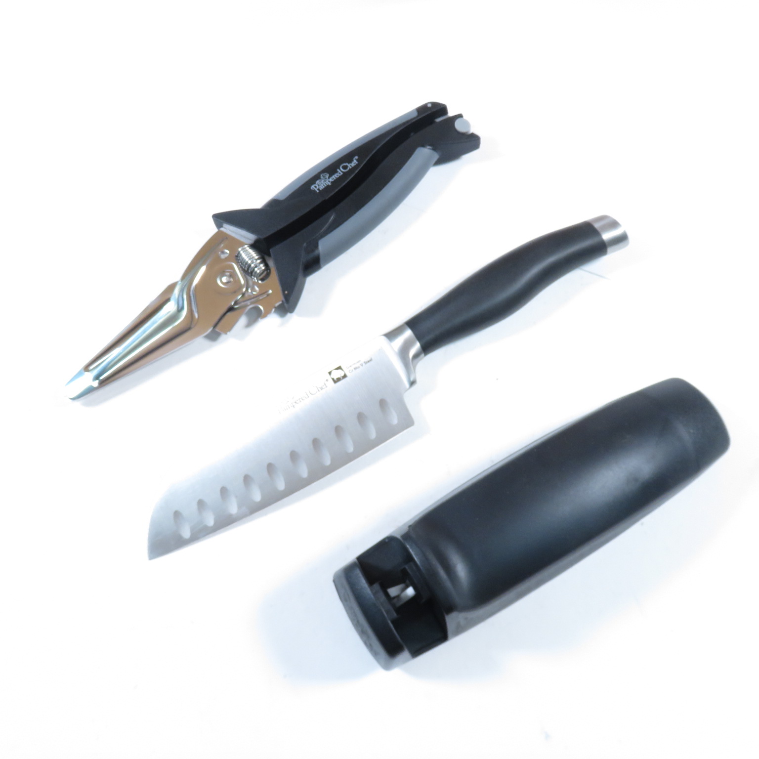 Pampered Chef 14Piece Assorted Kitchen Knife Set w/ Bamboo Block