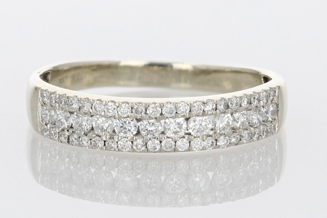 .41ctw Round Cut Diamond Prong Set Wedding Band Ring 14k White Gold Size 9