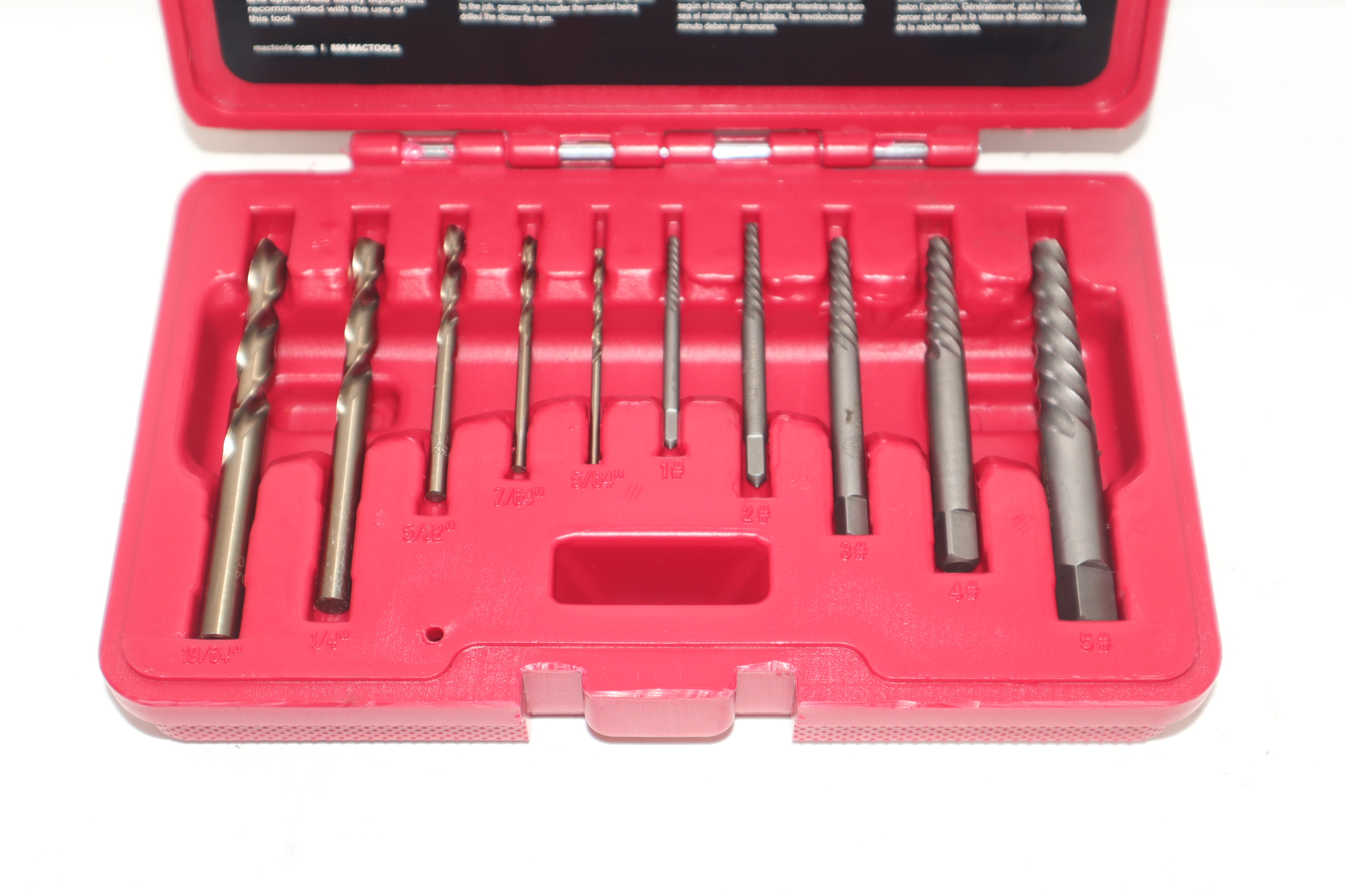 MAC Tools SPEX10MDS 10PC Combination Extractor/Cobalt Alloy Steel Drill ...