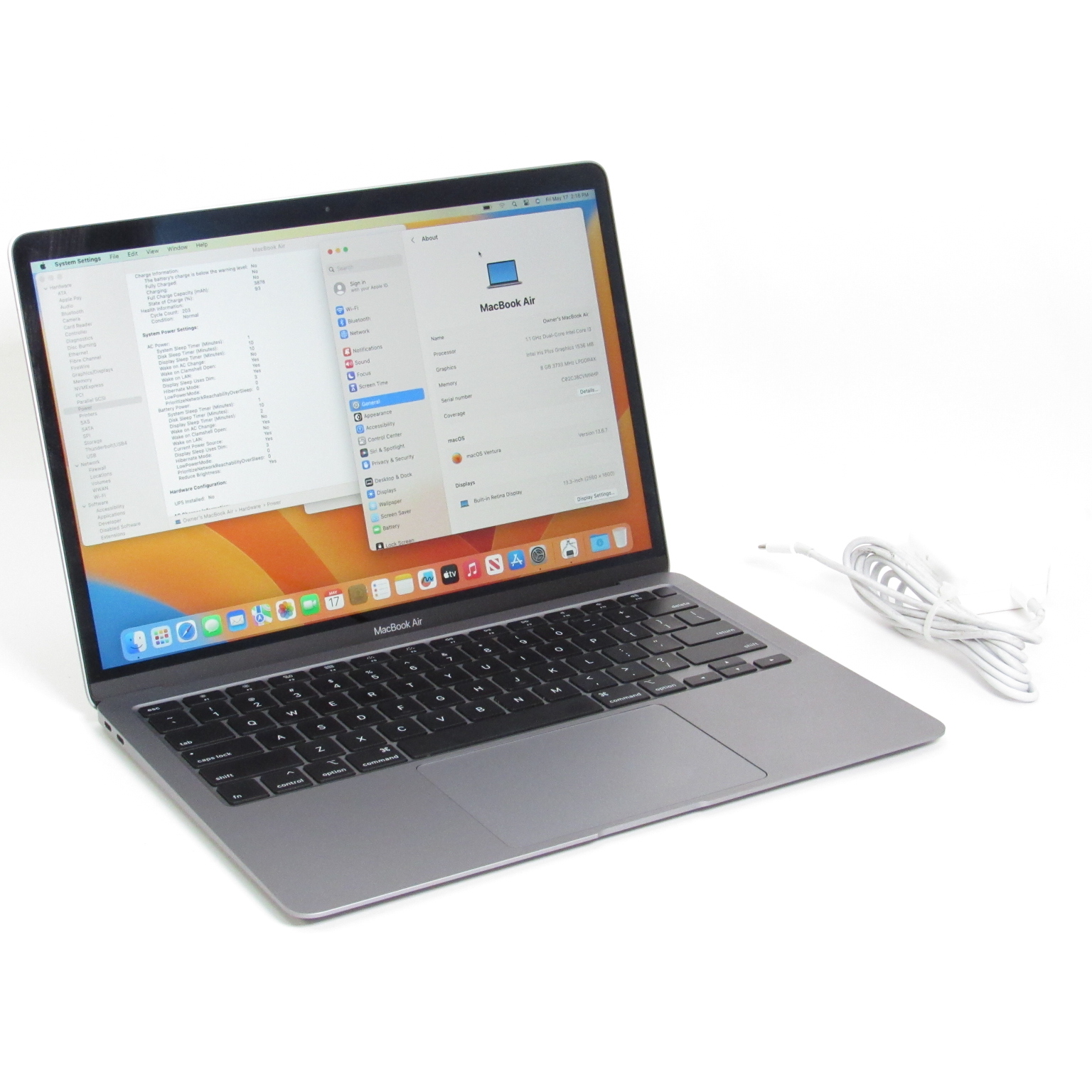 得価2024MacBook Air 2020 スペースグレイ i3 256GB MacBook本体