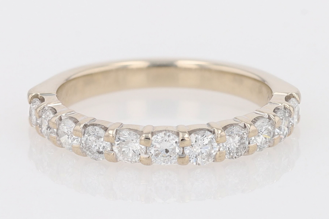 .86ctw Round Cut Diamond Prong Set Wedding Band Ring 14k White Gold Size 7